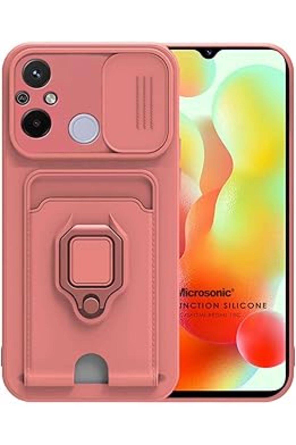 NZM TİCARET Mi Redmi 12C Için Kılıf Multifunction Silicone Pembe [Redmi 12C Ile Uyumlu Kılıf - P