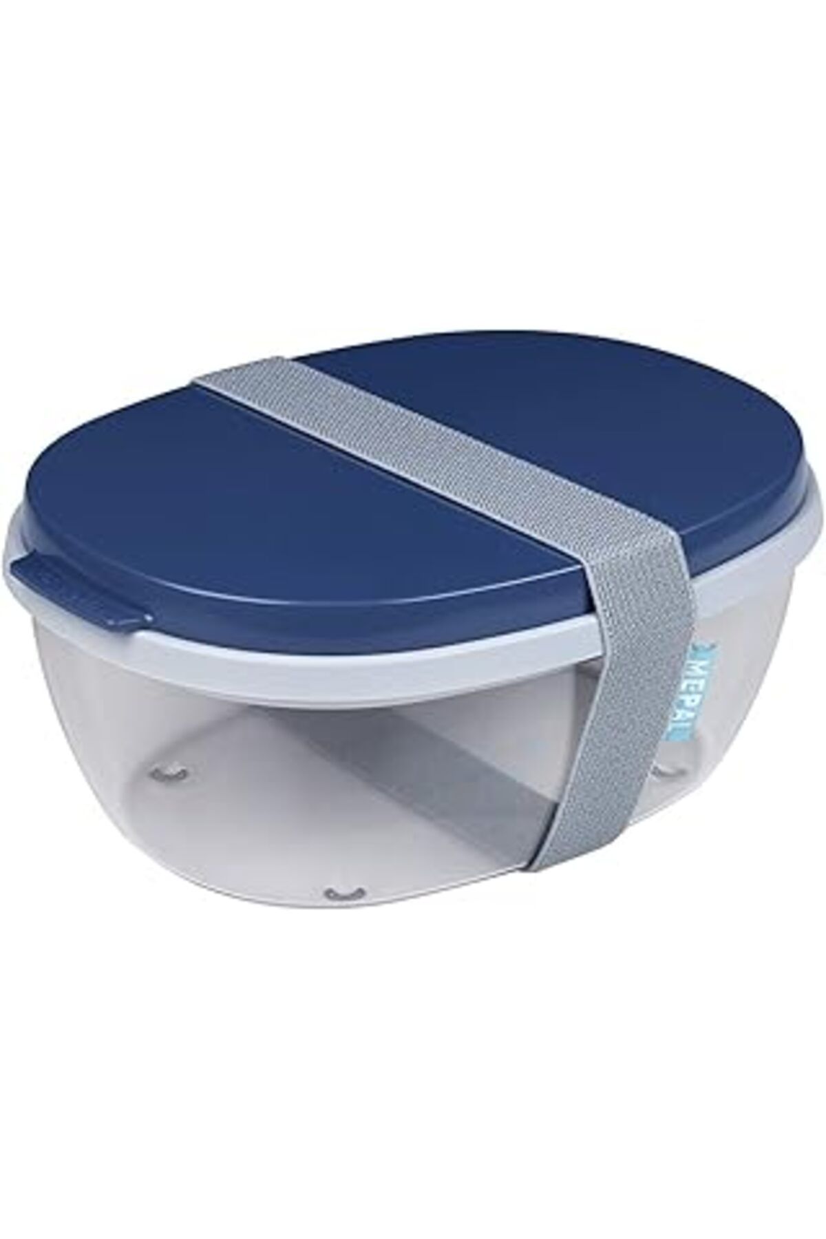 NZM TİCARET Salad Box Ellipse Salata Kabı 1300 Ml - Denim - İSkandinav Mavisi