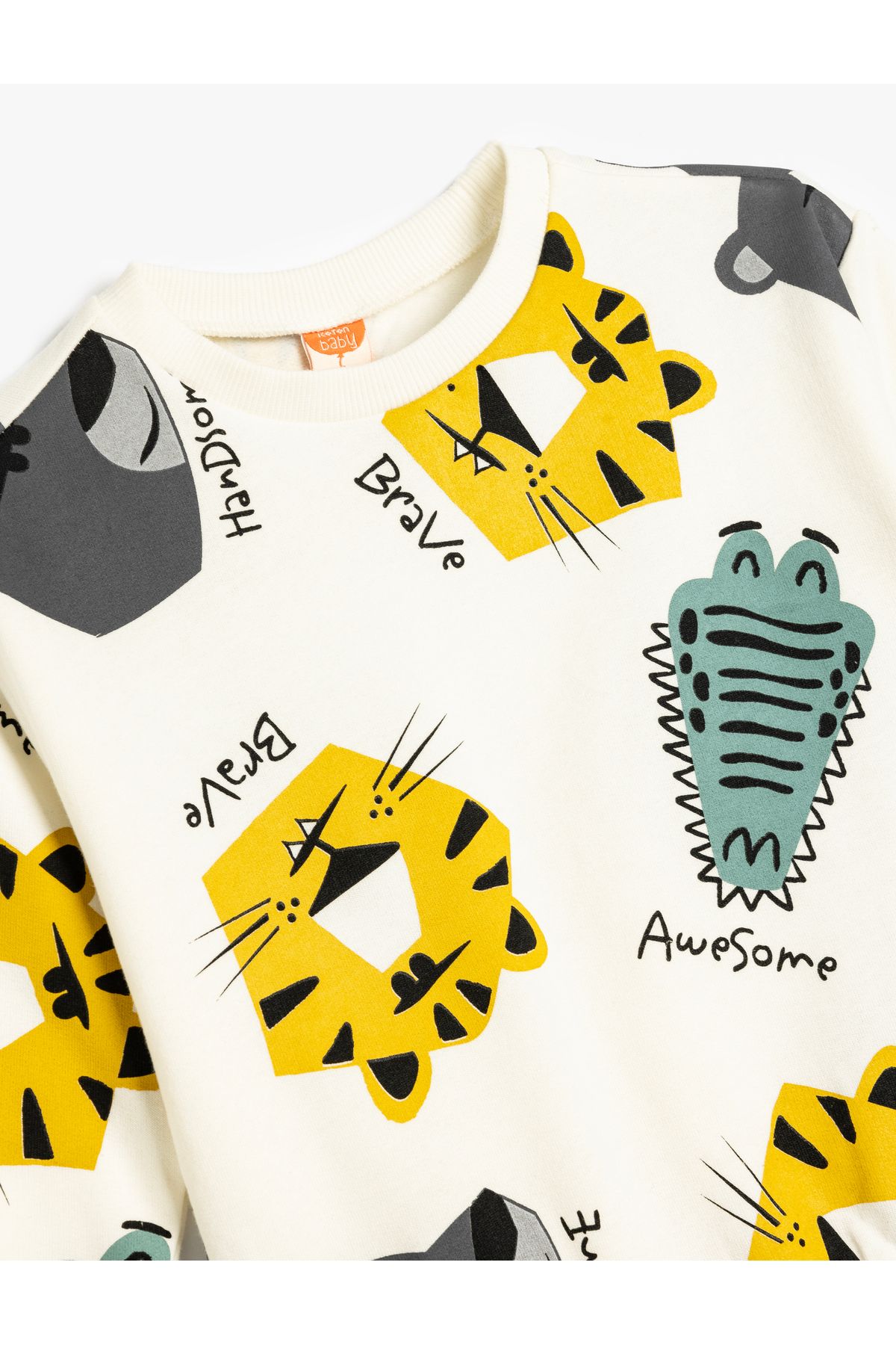 Koton-White Printed Sweatshirt 3