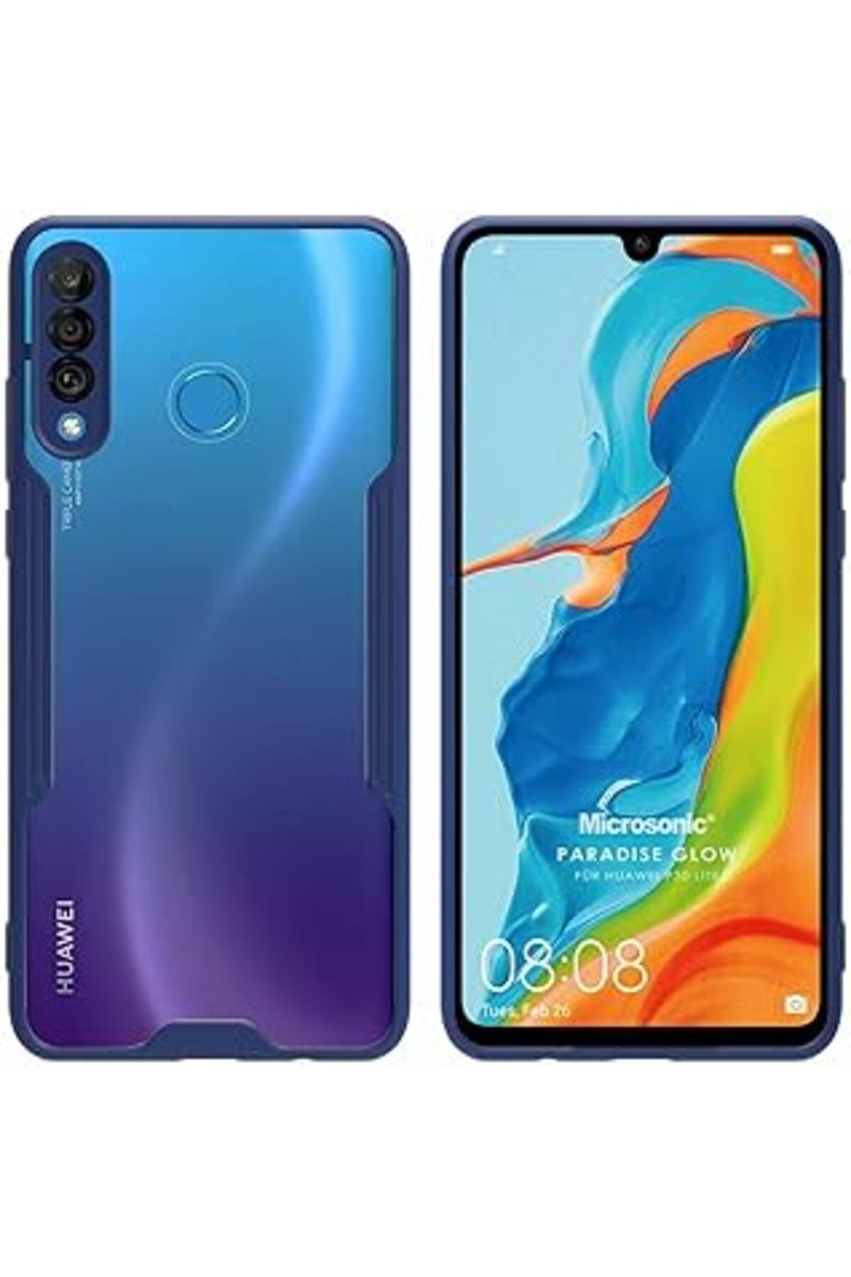 EDALKILIÇ Huawei P30 Lite Için Kılıf Paradise Glow Lacivert [P30 Lite Ile Uyumlu Kılıf - Lacivert]