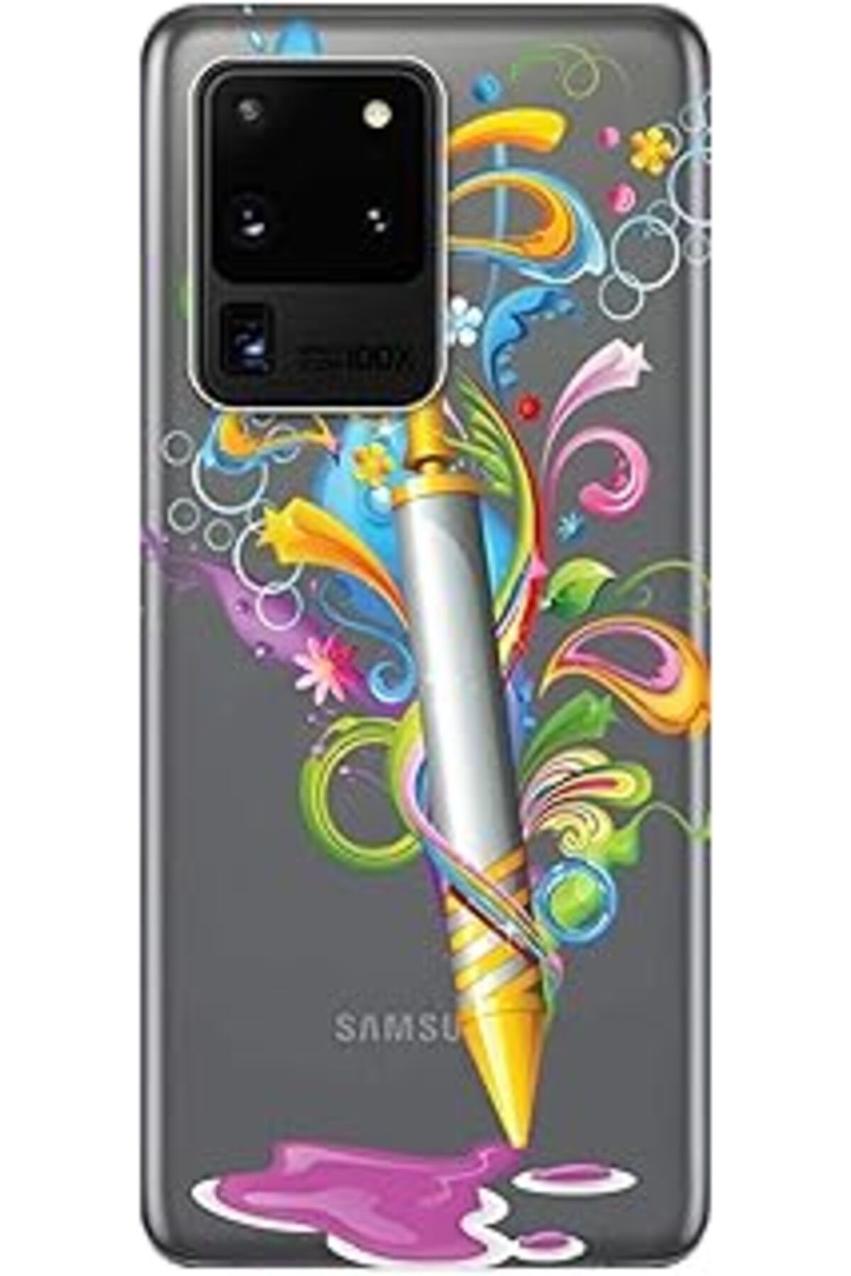 NZM TİCARET Galaxy S20 Ultra Kılıf (Sm-G988B) Baskılı Silikon Holi Pichkari Stk:350