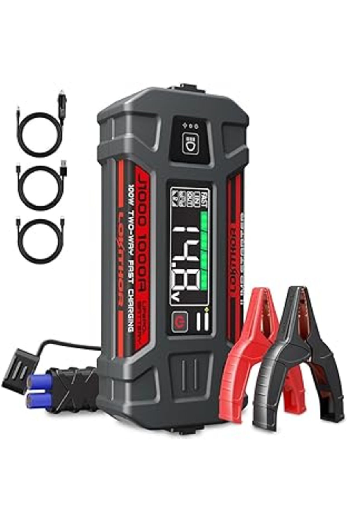 NZM TİCARET Lokithor J1000 12V 1000Amp Lifepo4 Akıllı Akü Takviye + Powerbank + Led Lamba