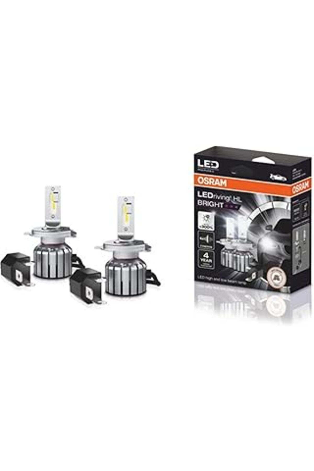 NZM TİCARET H4 Led Xenon Kit%300 Fazla Işık / 4 Yıl Garantili 12V (2 Adet Far Için)