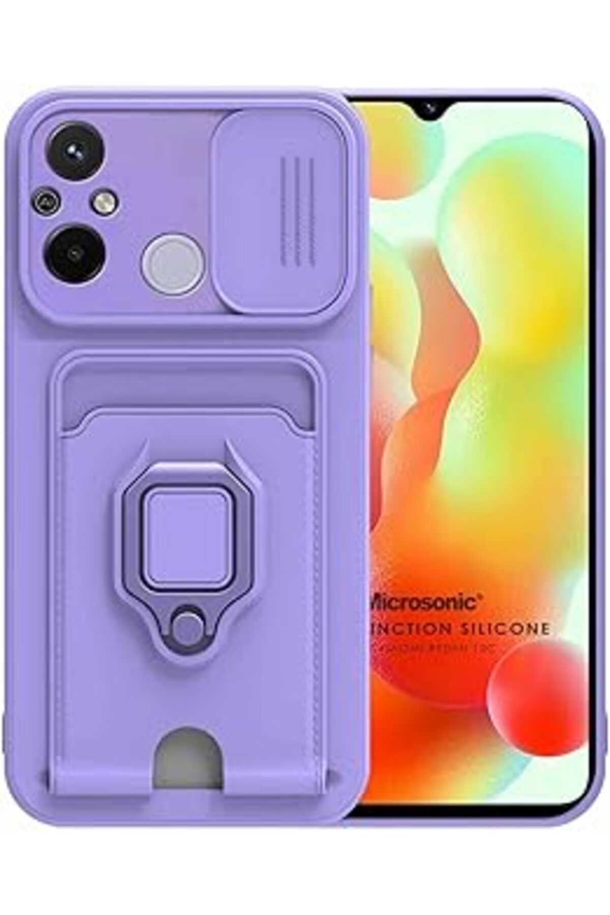 feifei Mi Redmi 12C Için Kılıf Multifunction Silicone Lila [Redmi 12C Ile Uyumlu Kılıf - Li