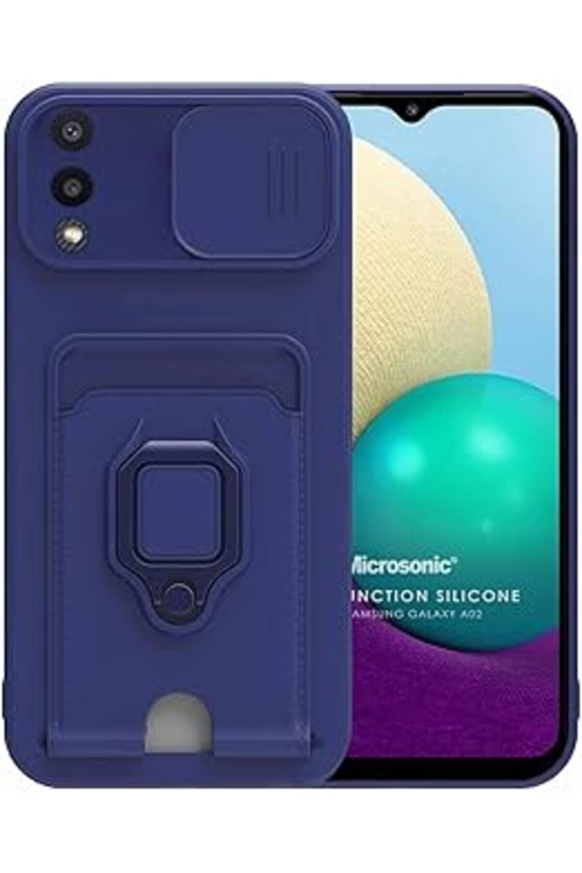 Take and Happy Galaxy A02 Için Kılıf Multifunction Silicone Lacivert [Galaxy A02 Ile Uyumlu Kıl