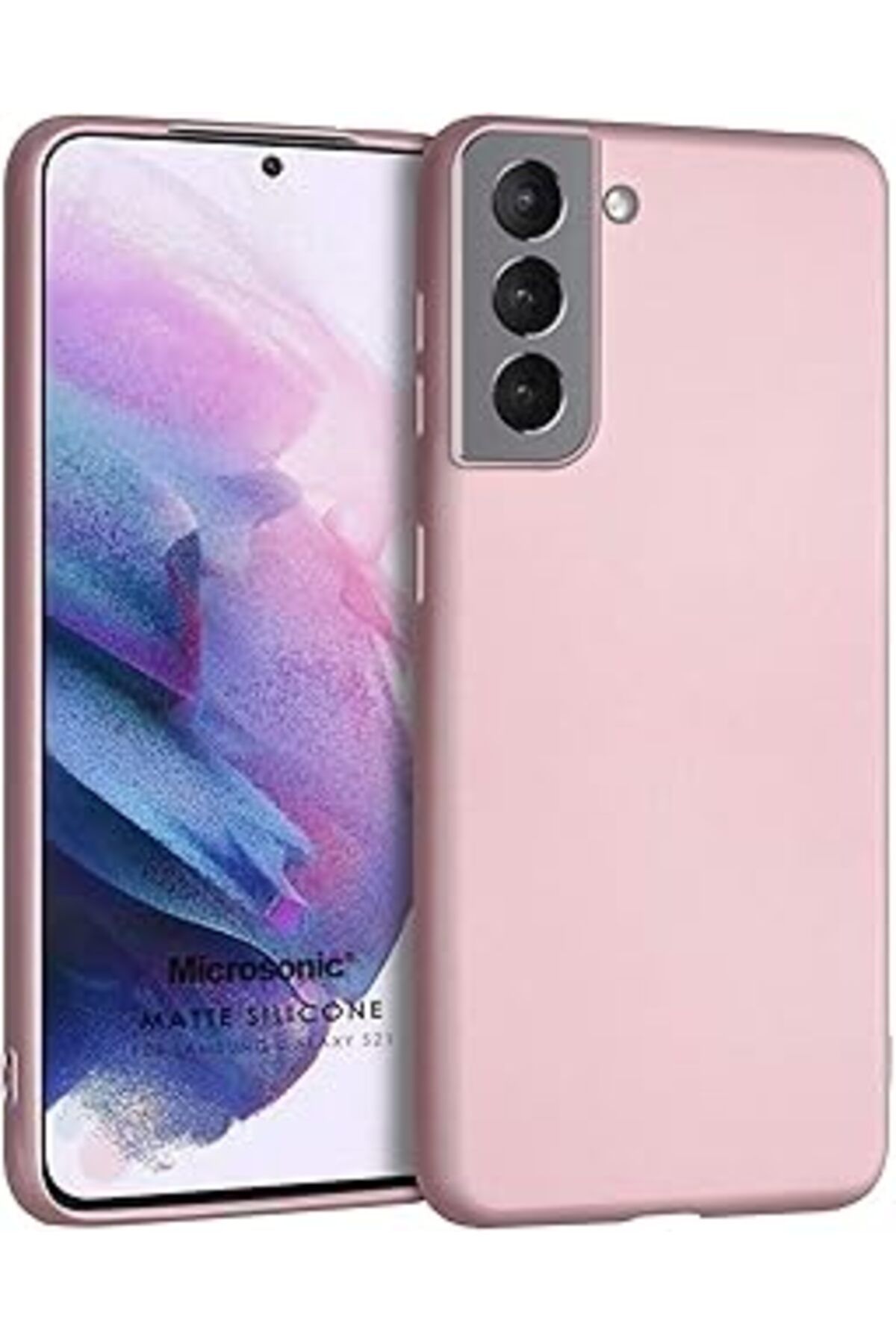 EDALKILIÇ Matte Silicone Galaxy S21 Için Kılıf Rose [Galaxy S21 Ile Uyumlu Kılıf - Ro