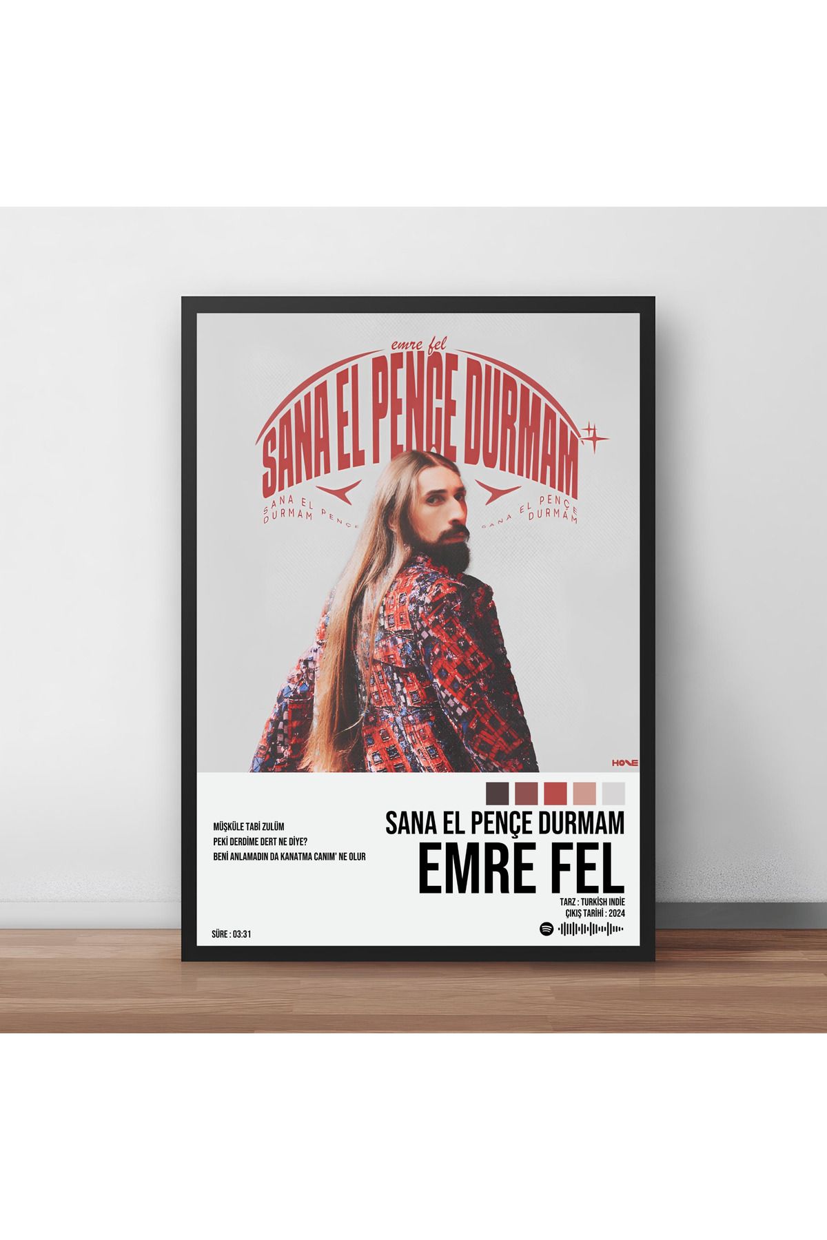 Orendart Emre Fel - Sana El Pençe Durmam / Çerçeveli Poster Tablo