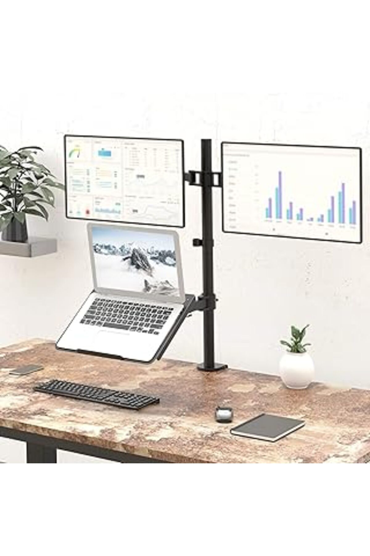 nerede bulurum Ergoflex Ef75 Steel Design 2-8 Kg Triple Kol Asansörlü 13"-27" Monitör&10-17" Laptop Standı