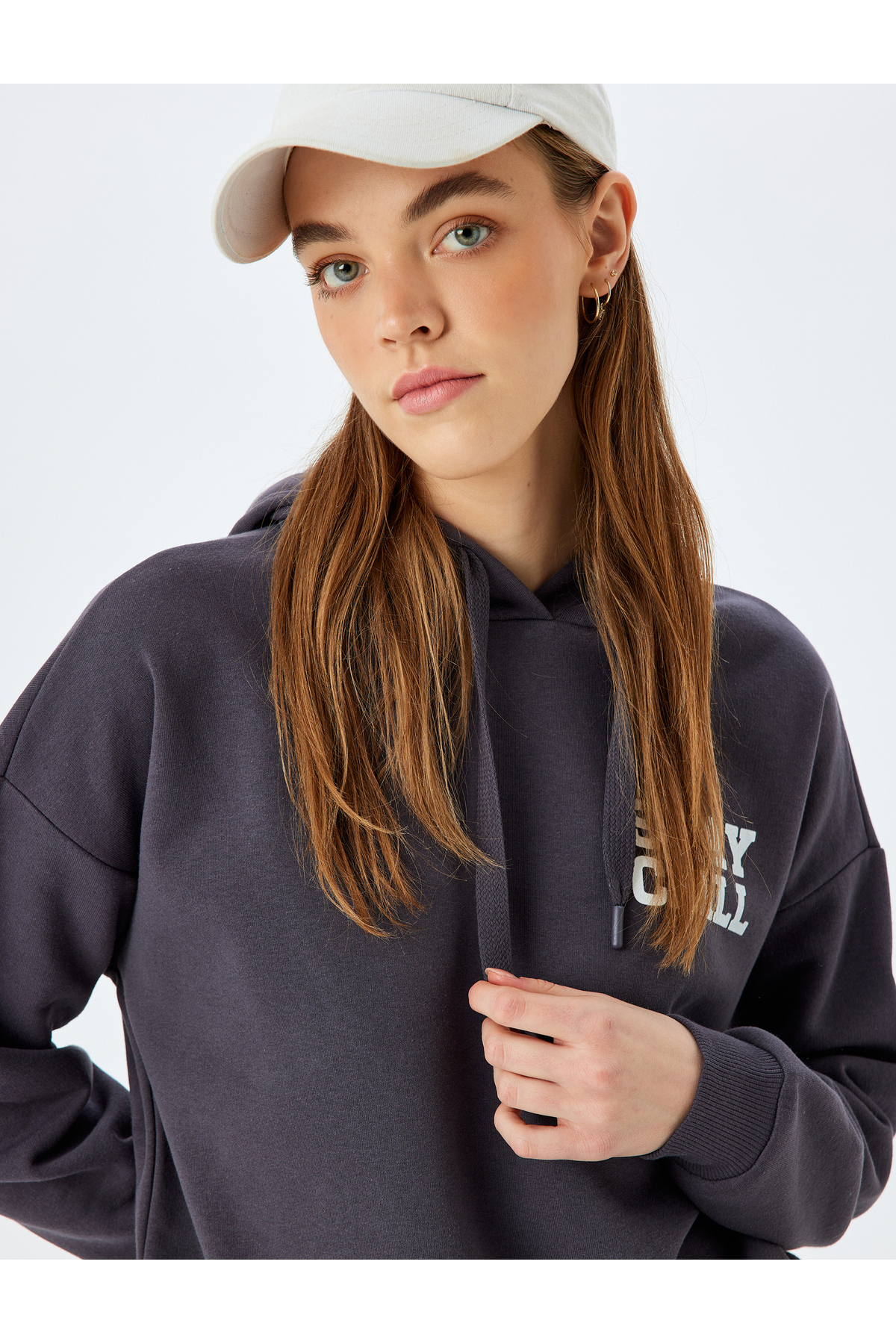 Koton KT - Arkası Baskılı Kapüşonlu Oversize Sweatshirt