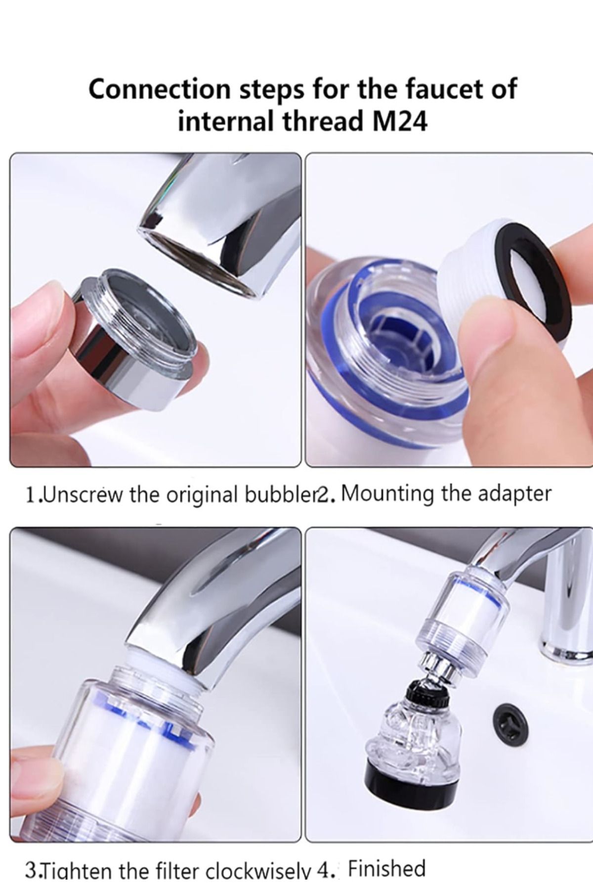 CMT-3 Functions Transparent Water Purifier 360 Degree Rotating Faucet Head Faucet Booster 7