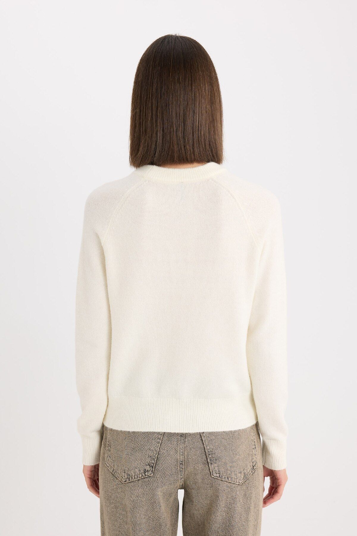 DeFacto-Regular Fit Rundhalsausschnitt Basic Schlichter Soft Touch Strickpullover D8678AX25SP 6