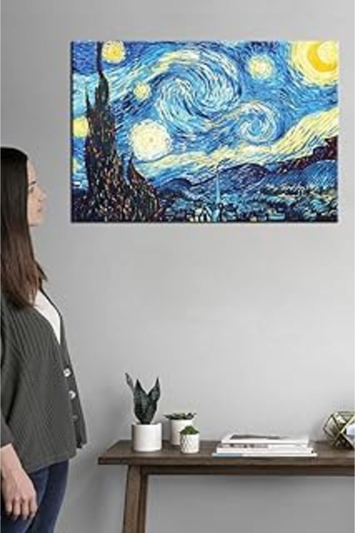 EDALKILIÇ Talya Kanvas Tablo Van Gogh Yıldızlı Geceler Starry Night. Klasikler Duvar Panoları.. 90X70 Cm No-1