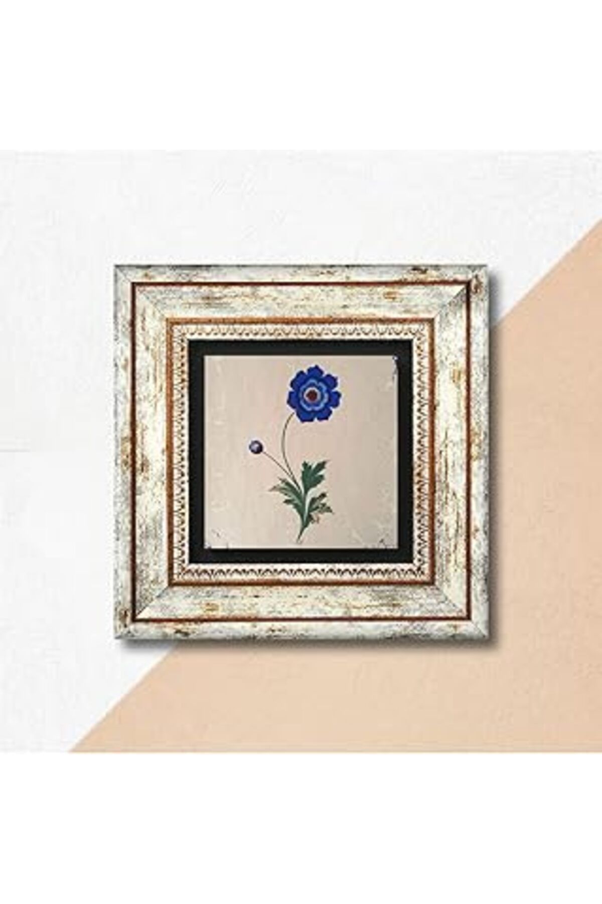 EDALKILIÇ Pione Ebru Sanatı Taş Duvar Tablosu Çerçeveli Duvar Dekoru Wall Art K1-136