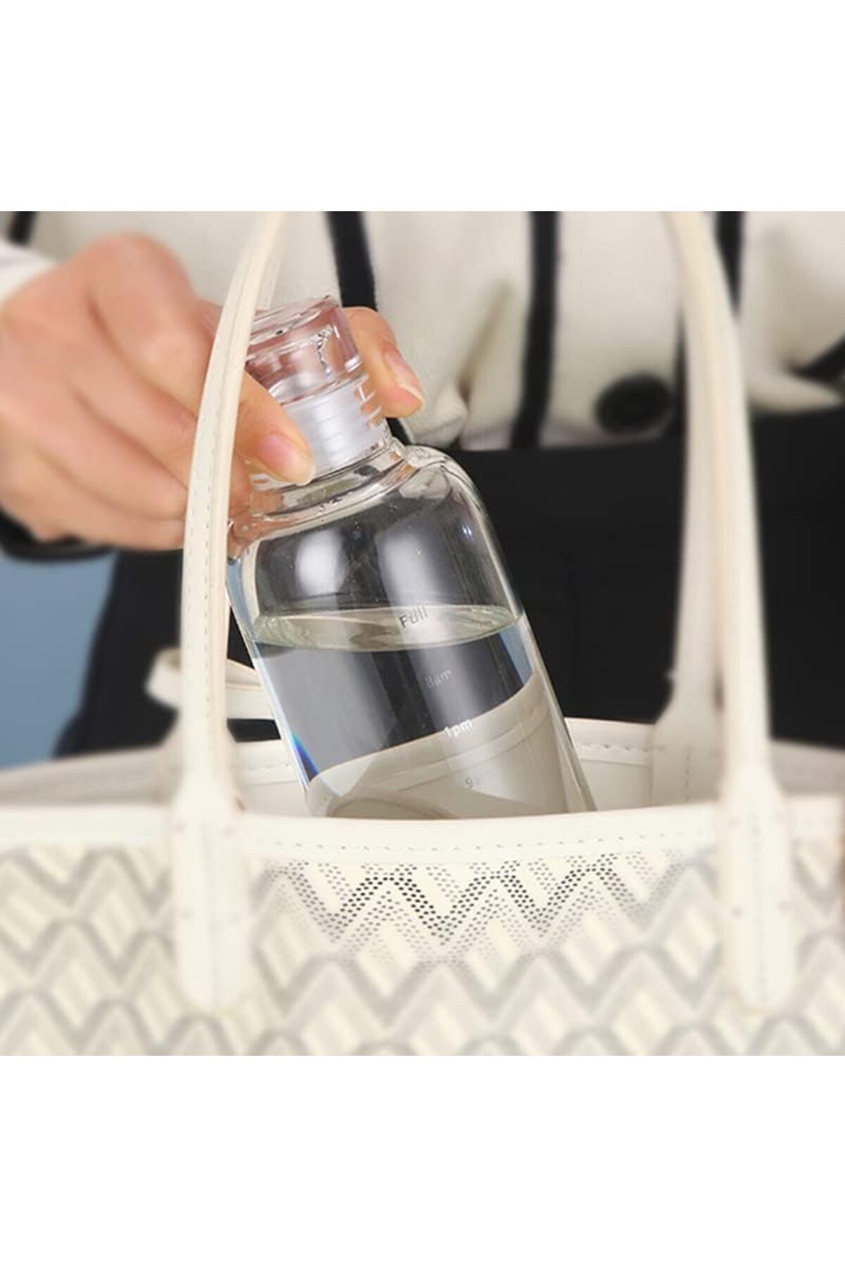 Home Zone-500ml Water Bottles with Time Marker Reusable Clear Glass Drinking Bottles 4