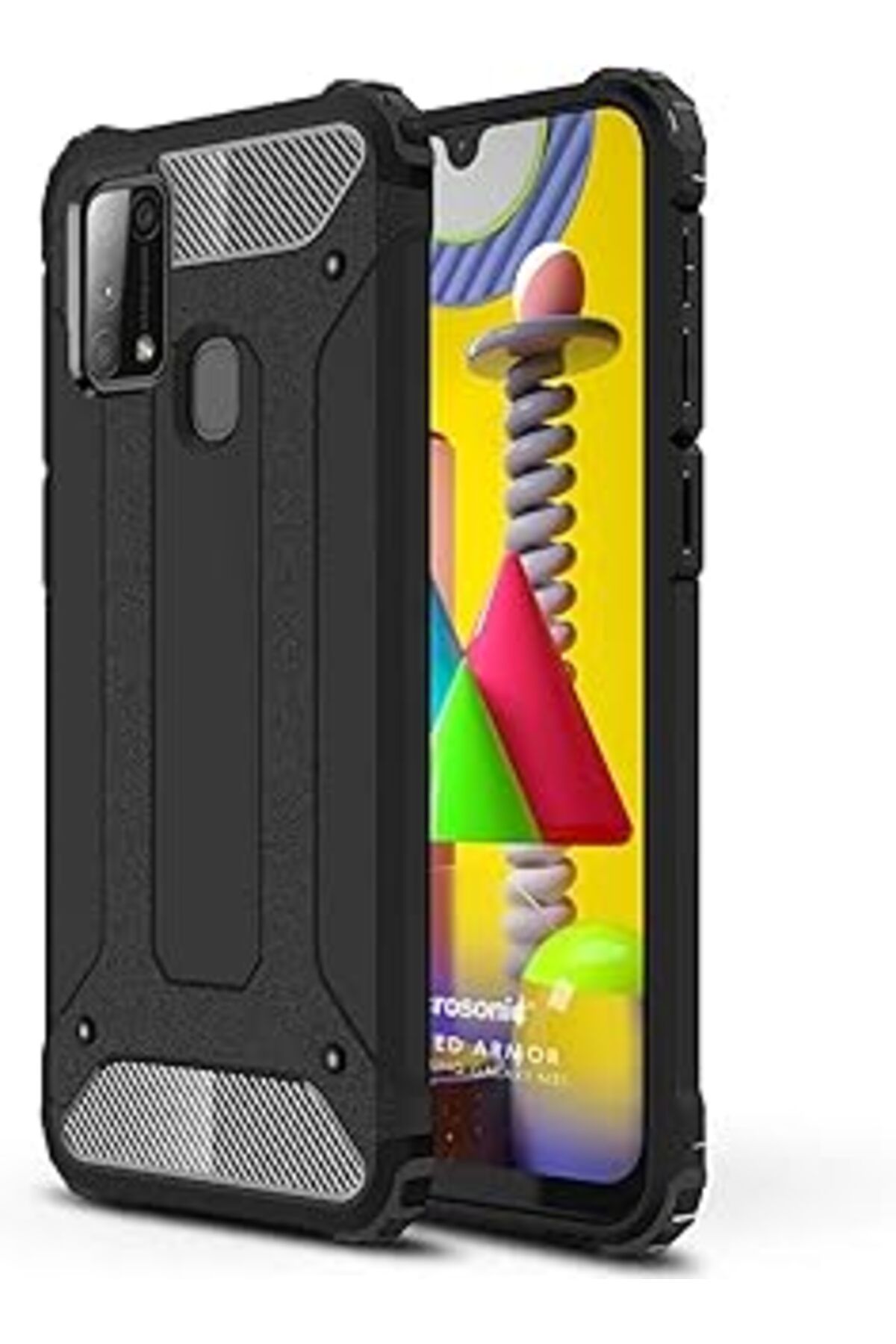 feifei Galaxy M31 Için Kılıf Rugged Armor Siyah [Galaxy M31 Ile Uyumlu Kılıf - Siyah]