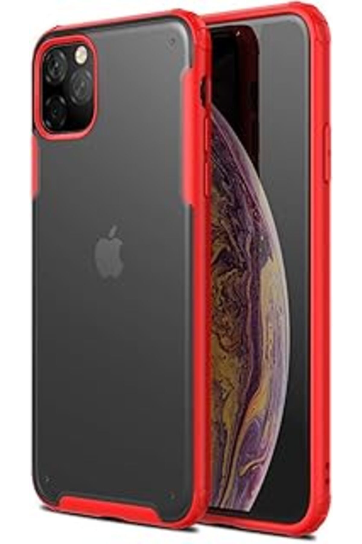 MAGNESİA Iphone 11 Pro (5.8'') Için Kılıf Frosted Frame Kırmızı [Iphone 11 Pro Ile Uyumlu K