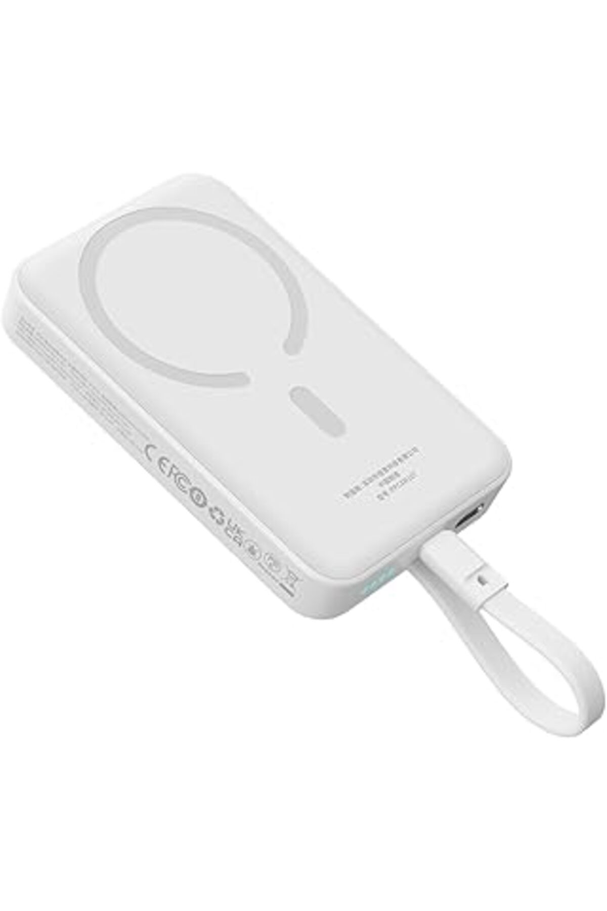 NZM TİCARET Magsafe Mini Type-C Kablolu Wireless Powerbank 10.000 Mah 30W-Beyaz