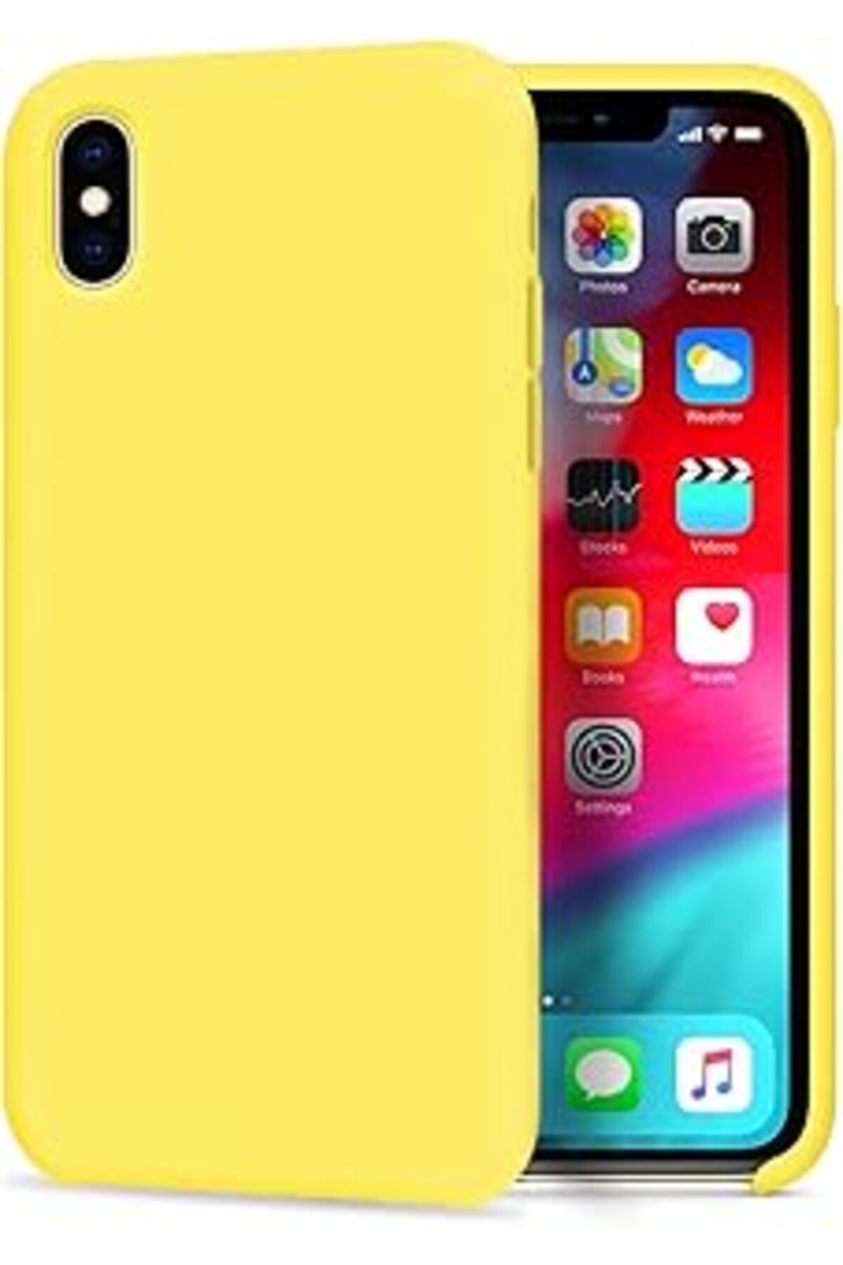 NZM TİCARET Caseup Iphone Xs Max Uyumlu Kılıf Caseup Slim Liquid Silicone Uyumlu Kılıf Sarı