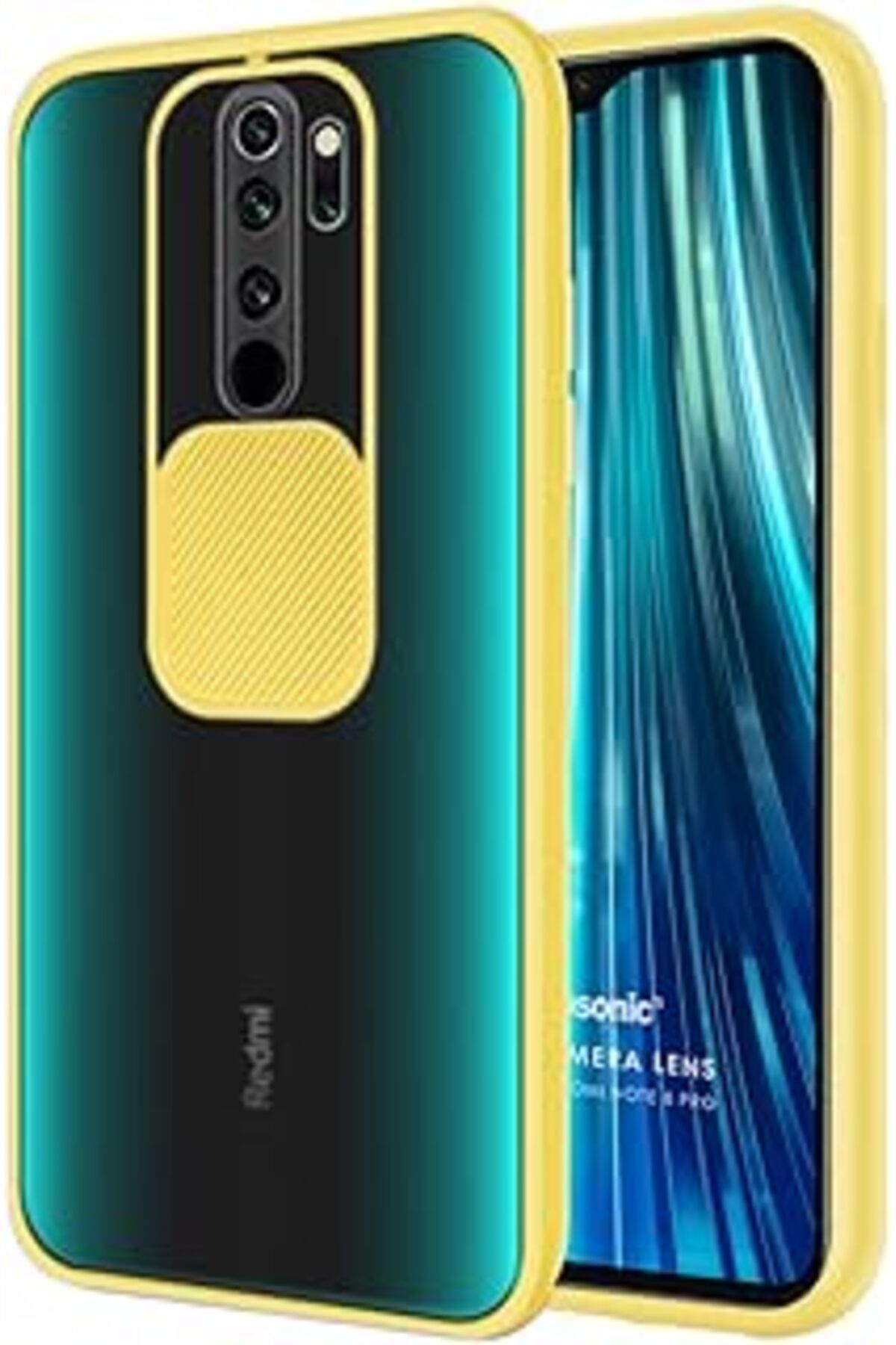 MAGNESİA Mi Redmi Note 8 Pro Kılıf Slide Camera Lens Protection Sarı