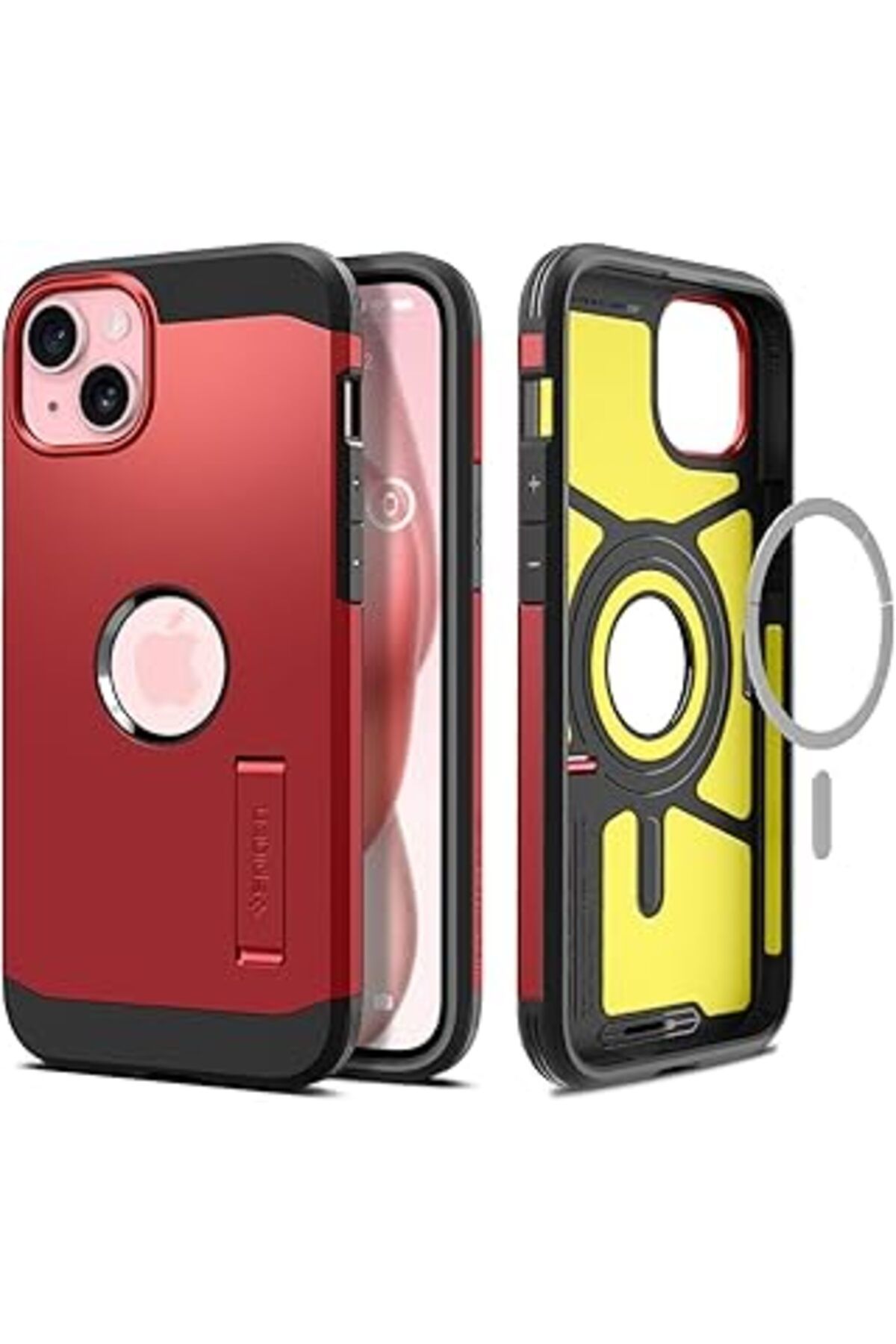 NZM TİCARET Spigen Iphone 15 Kılıf Tough Armor Magfit Magsafe Özellikli Red - Acs06814