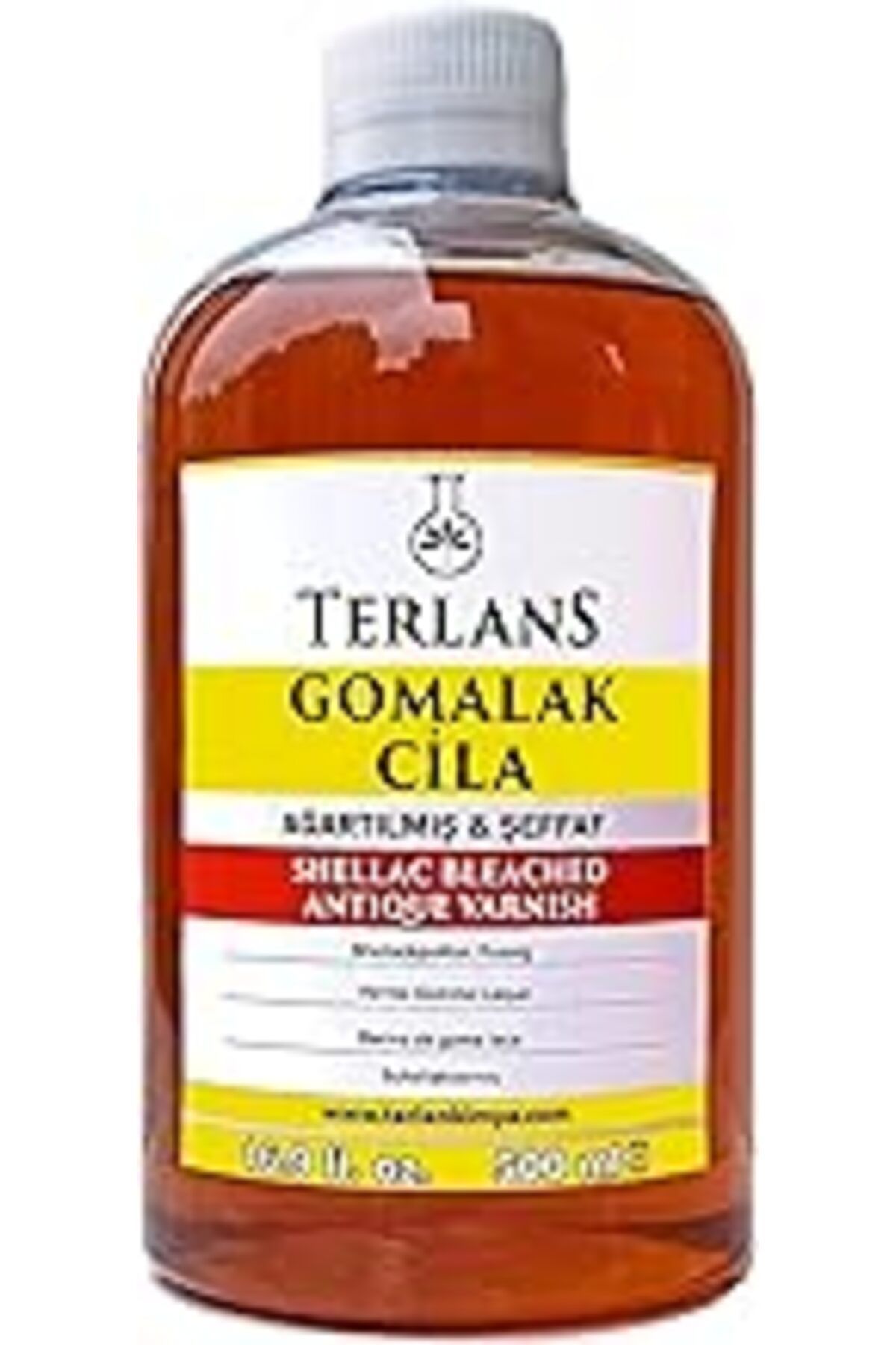 NZM TİCARET Terlans Ağartılmış Şeffaf Gomalak Cilası 500 Ml Shc Bleached