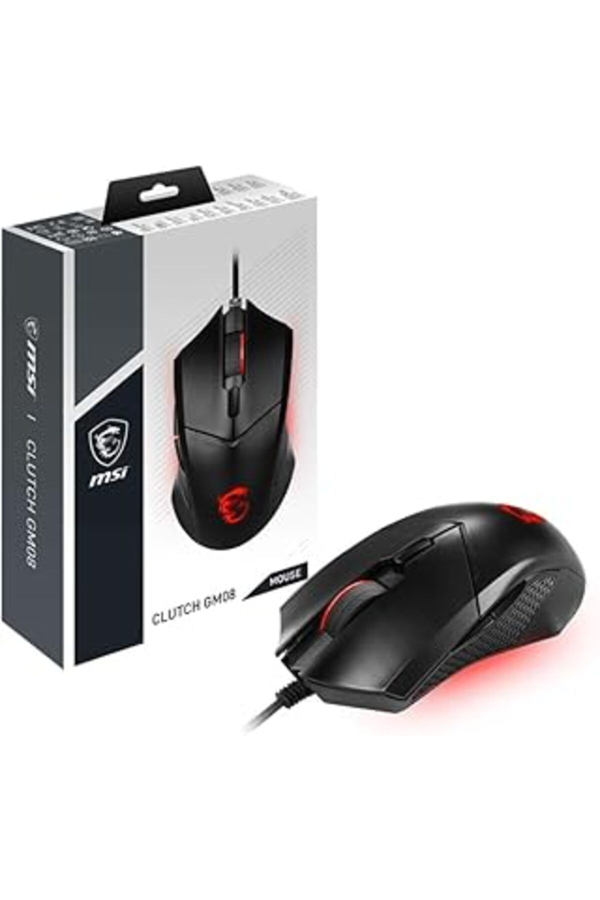 NZM TİCARET Msi Gg Clutch Gm08 Gaming Mouse 4.200 Dpi T Paw3519 Optik Sensor Red Led 1.8M Kablo Ayarlanabi