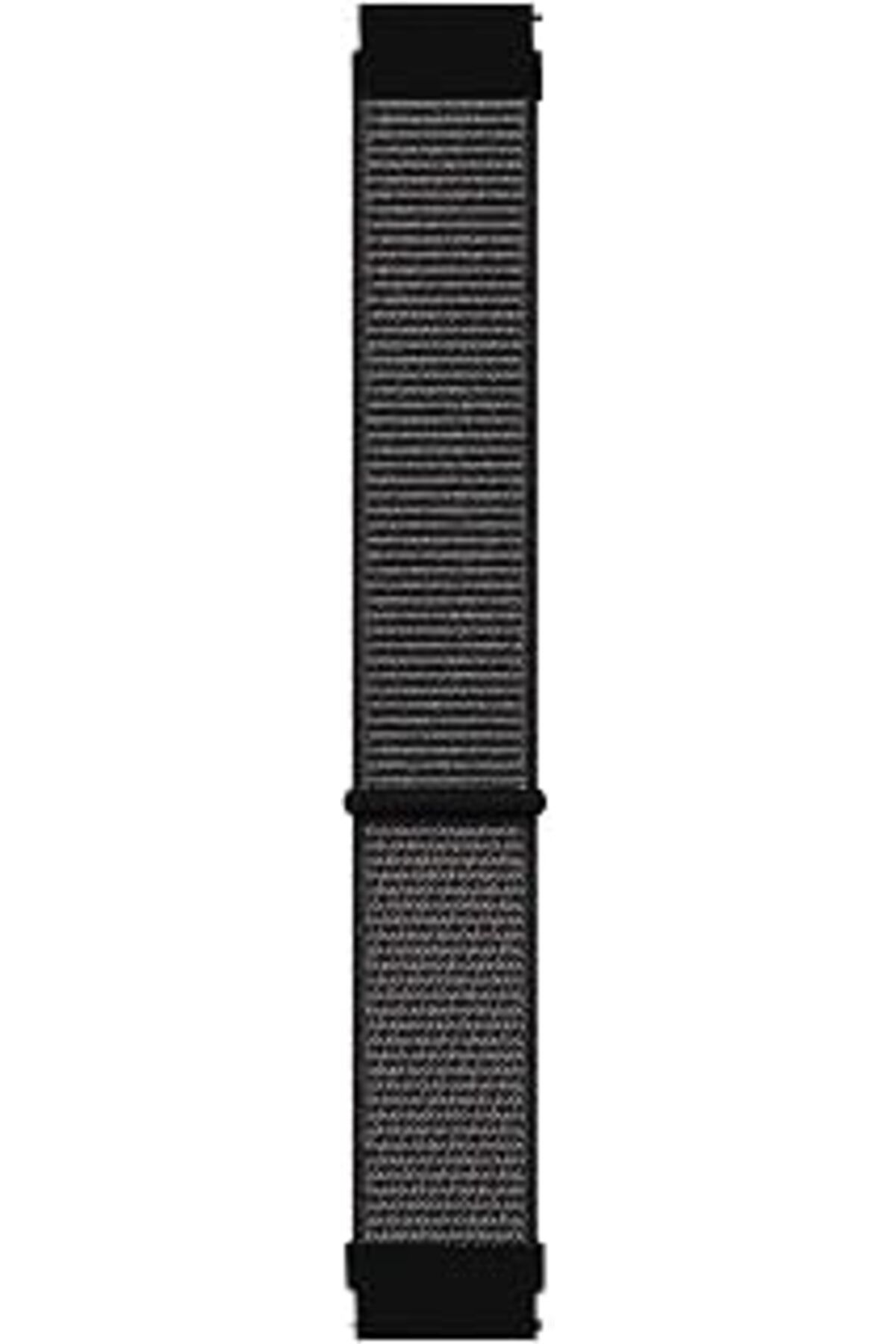 ShopZum Galaxy Watch 6 Classic 47Mm Için Hasırlı Kordon Woven Sport Loop Siyah