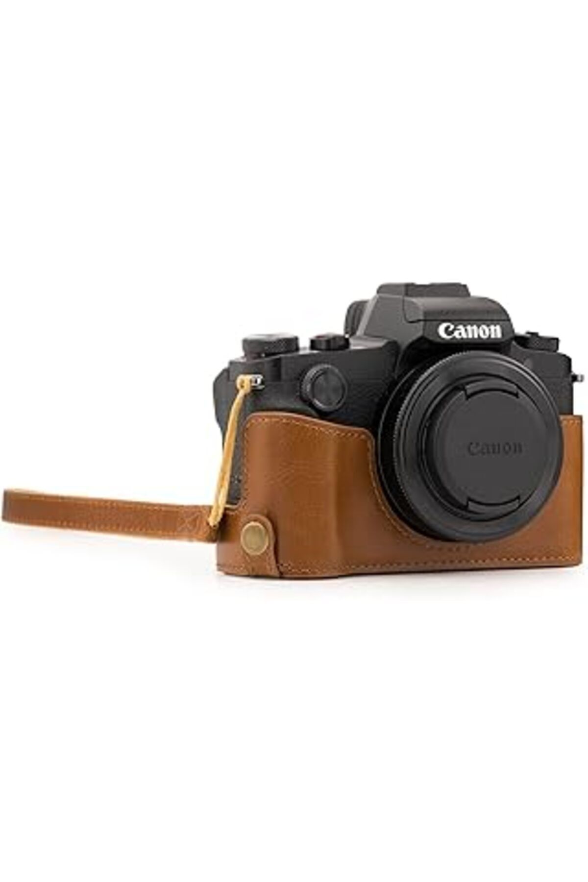 NZM TİCARET Megagear Mg1389 Canon Powershot G1 X Mark Iii Deri Kamera Çantası, Açık Kahve