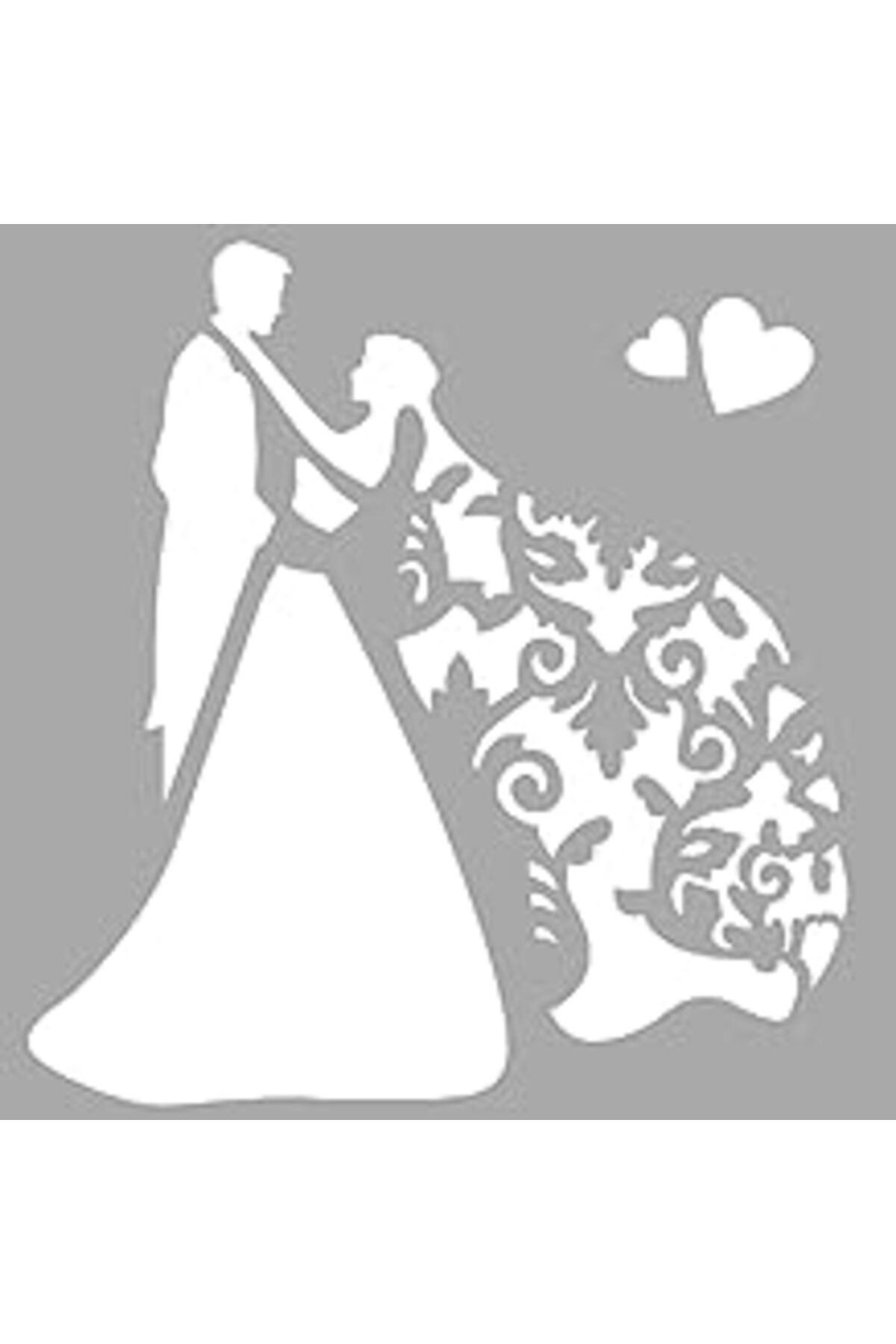 NZM TİCARET Artikel Lace Gelin Ve Damat Stencil Tasarımı 30 X 30 Cm