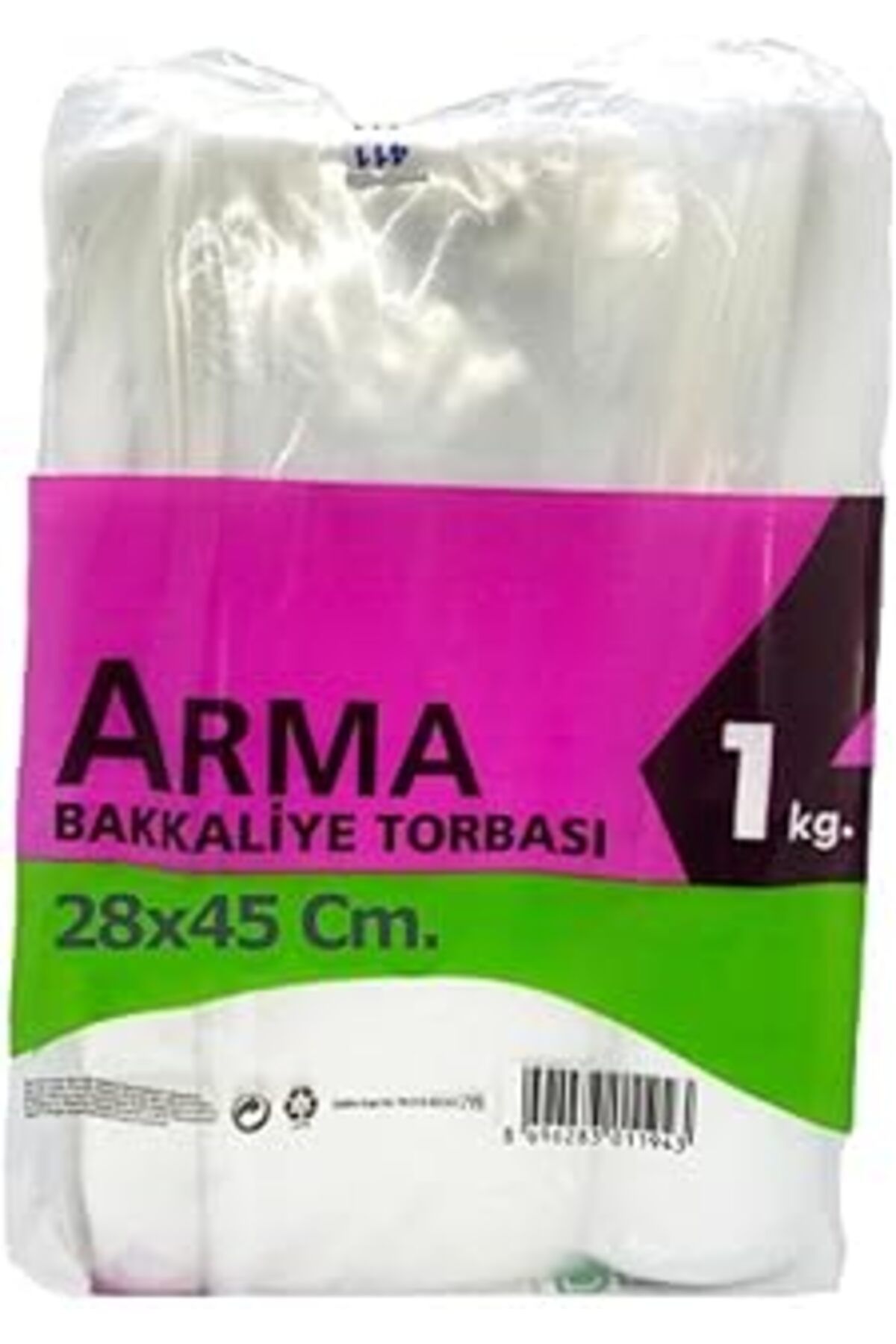 ShopZum Naksan Arma Şeffaf Naylon 4 Lük 28X45 Cm. Bakkaliye Poşeti Torbası - 1 Kg. - Ort. 115 Adet - 1 Paket