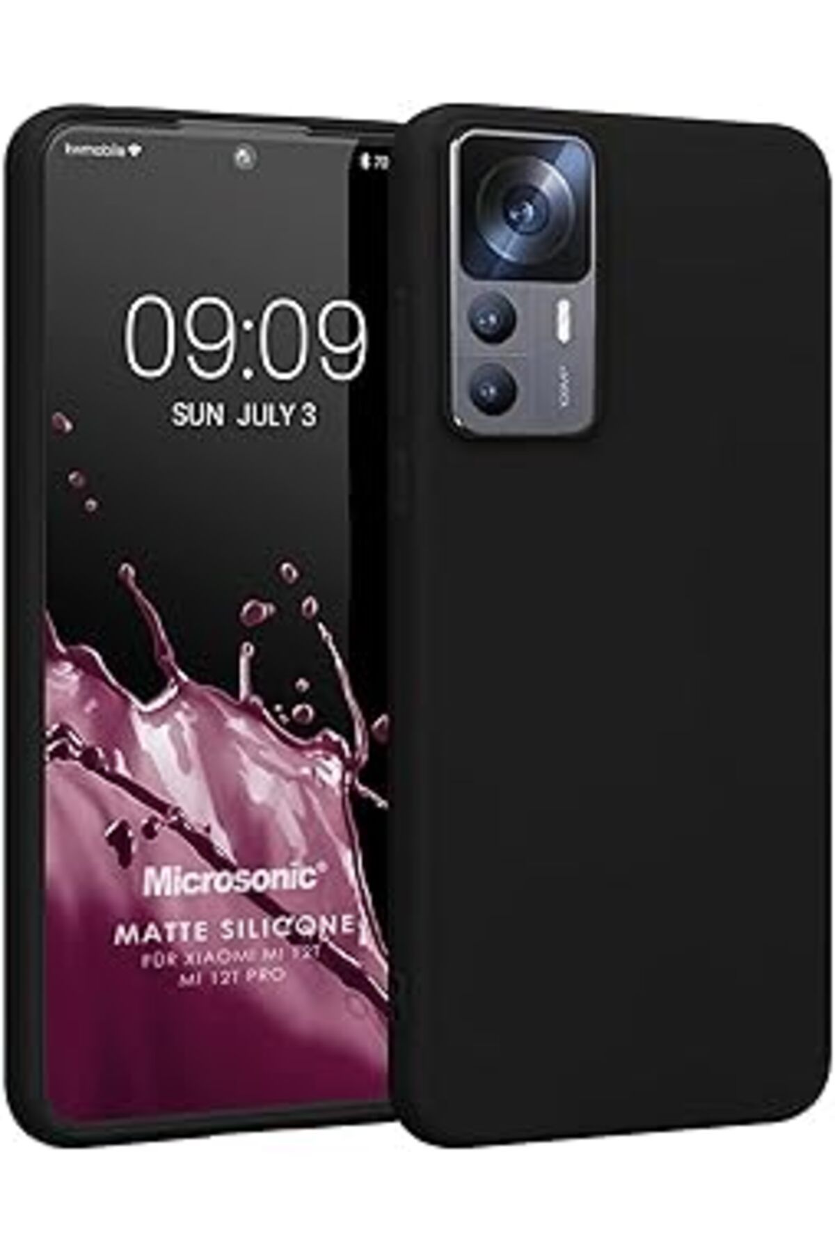 MAGNESİA Matte Silicone Mi Mi 12T Için Kılıf Siyah [Mi 12T Ile Uyumlu Kılıf - Siyah]