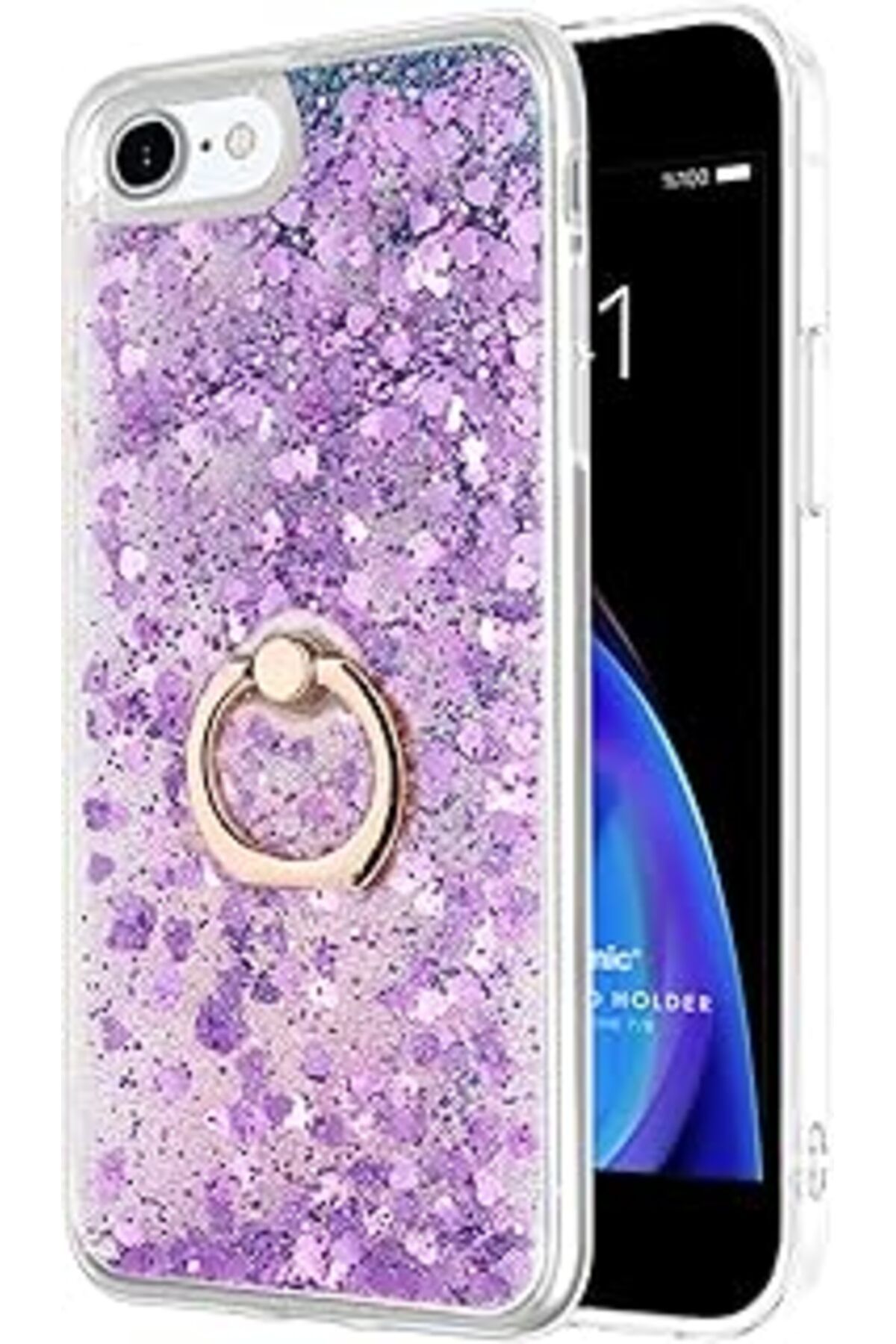 robotrend Iphone 7 Için Kılıf Glitter Liquid Mor [Iphone 7 Ile Uyumlu Kılıf - Mor]