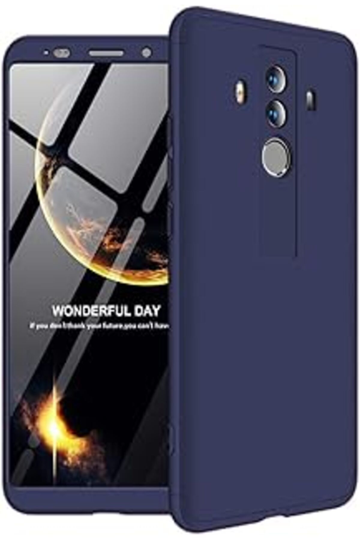 NZM TİCARET Huawei Mate 10 Pro Için Kılıf Double Dip 360 Protective Lacivert [Mate 10 Pro Ile Uyumlu