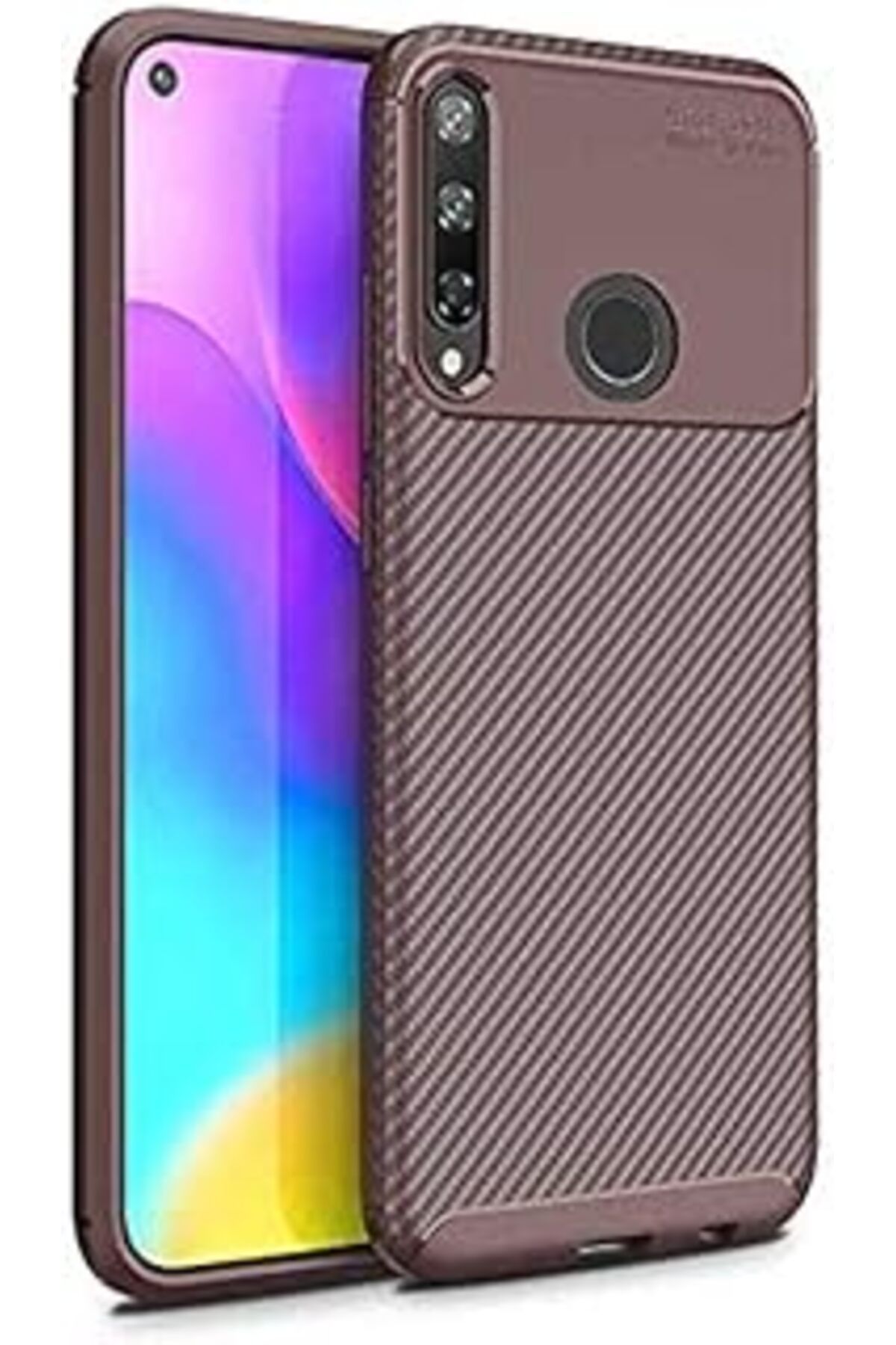 robotrend Huawei P40 Ile Uyumlu Lite E Kılıf Negro Auto Focus Silikon Kahverengi