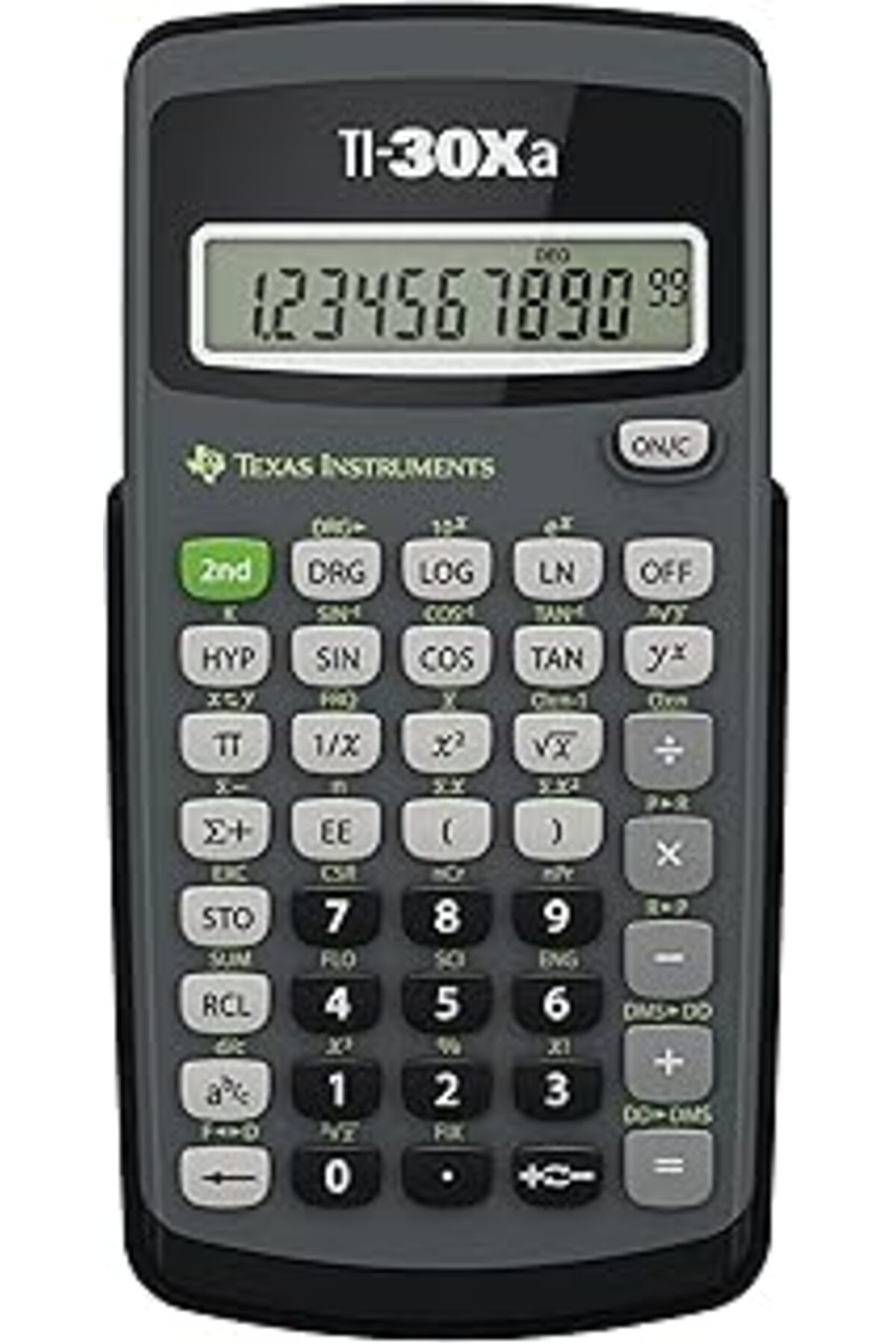 robotrend Texas Instruments Ti-30 Xa Okul Hesap Makinesi (Tek Satırlı, 10 Haneli, Pille Çalışır) Gri Siyah