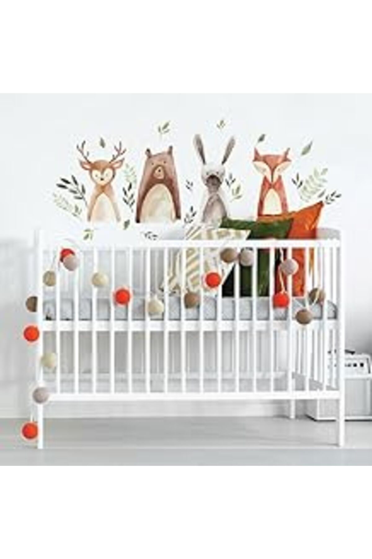 NZM TİCARET Roommates Rmk4020Scs Suluboya Woodland Critters Peel And Stick Duvar Çıkartmaları, Kahverengi, Gri,