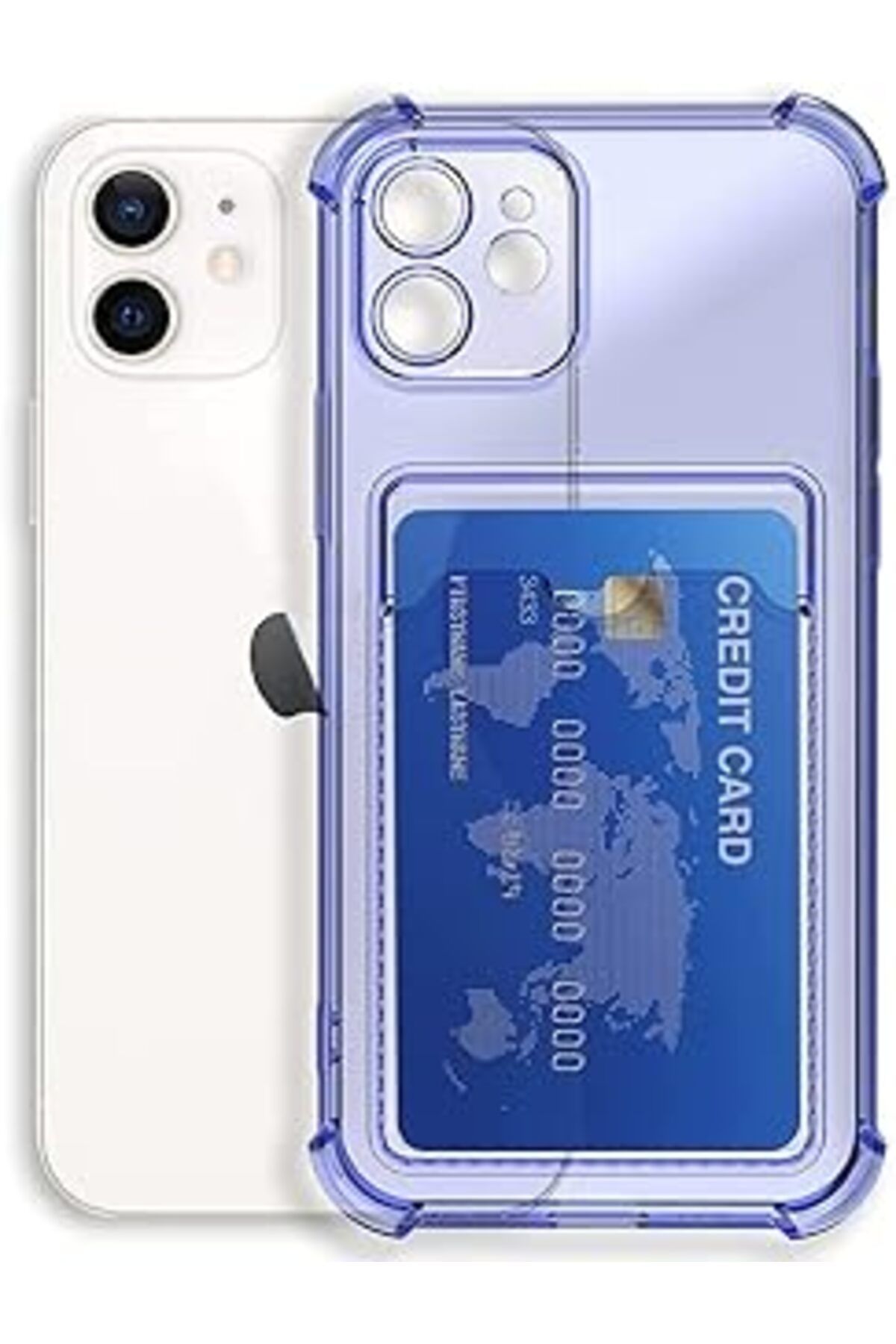 NZM TİCARET Iphone 11 İLe Uyumlu Transparent Pulisic Kartlıklı Darbe Emici Shock-Absorbing Kartvizit