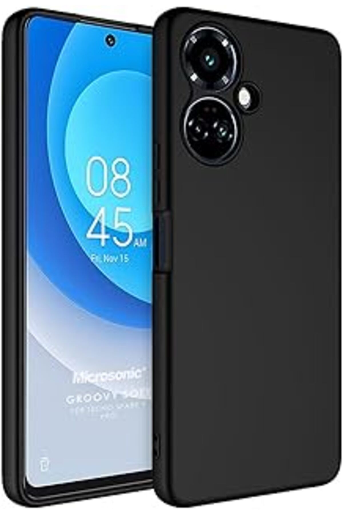 NZM TİCARET Tecno Spark 9 Pro Için Kılıf Groovy Soft Siyah [Spark 9 Pro Ile Uyumlu Kılıf - Siyah]