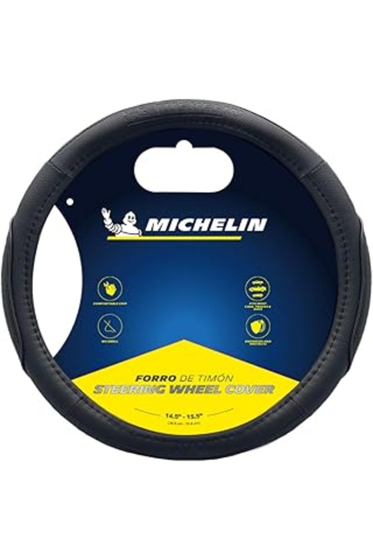 NZM TİCARET Michelin Mc1003N Premium Suni Deri Direksiyon Kılıfı, SiYah