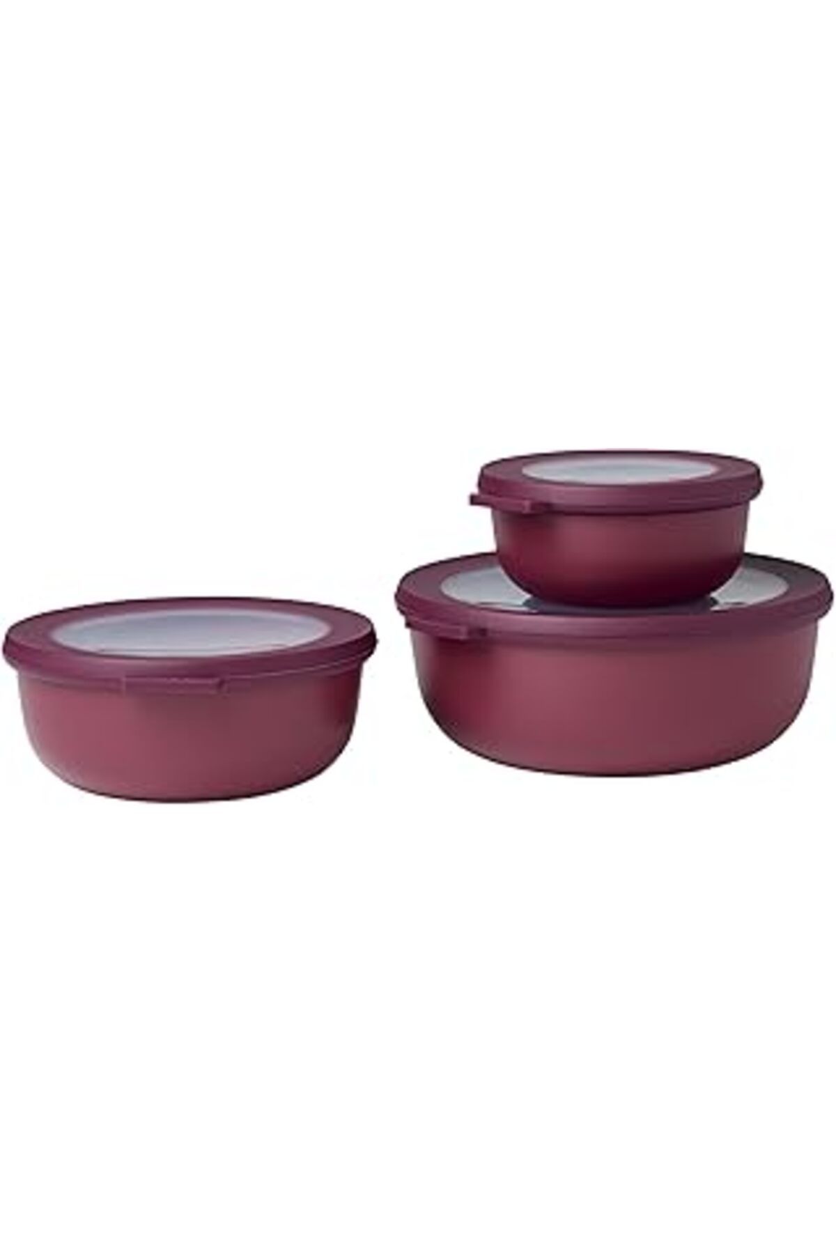 NZM TİCARET Set Cirqula Düz Çoklu Kase, 3 Parça (350, 750, 1250 Ml) - Berry Set-Cirqula-3-Parçalı