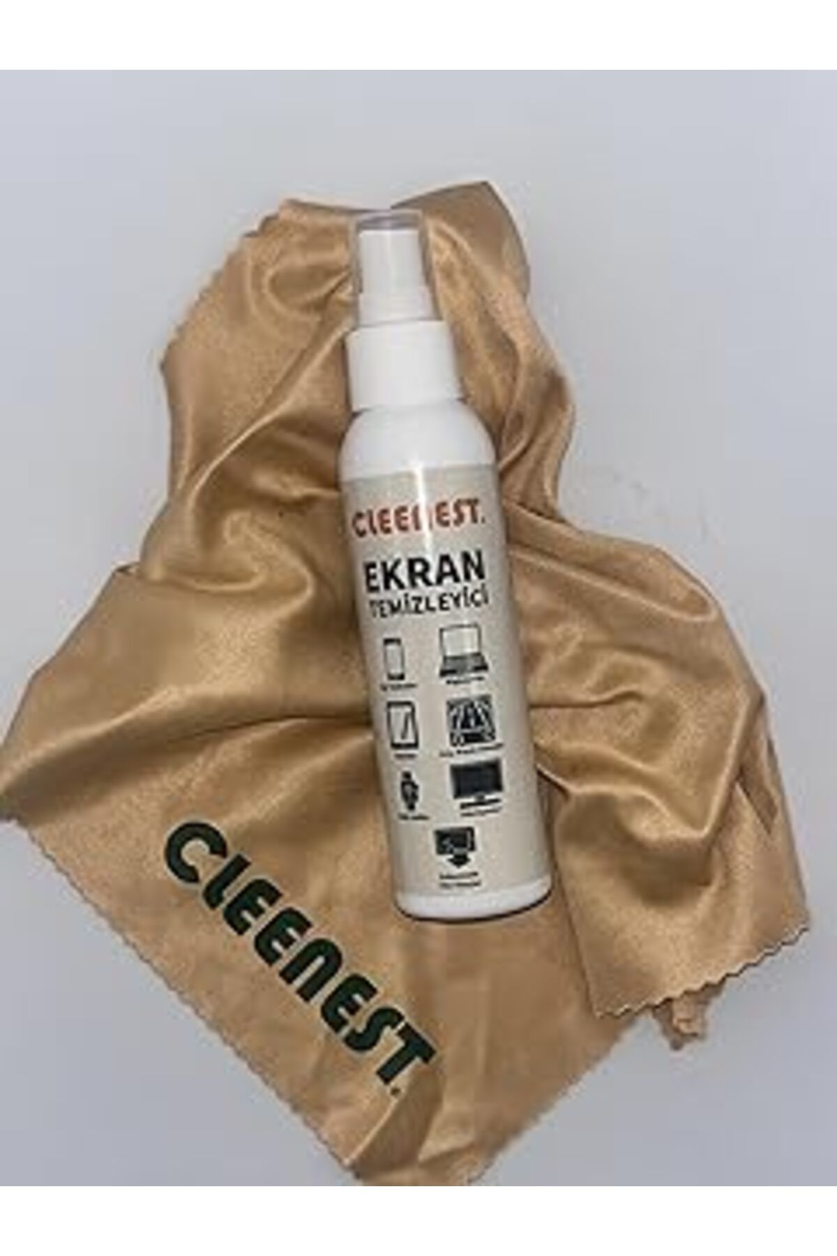 NZM TİCARET Cleenest Ekran Temizleyici Seti, 125 Ml Sprey Ve 30X30 Cm Mikrofiber Bez, Tüm Ekranlar Için