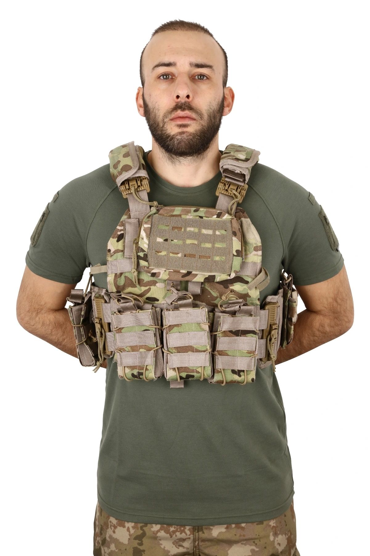 Astüm Askeri Malzeme Multicam Hücum Yeleği Cordura Kumaş 4 Kilit (Hızlı Serbest Bırakma Sistemli)
