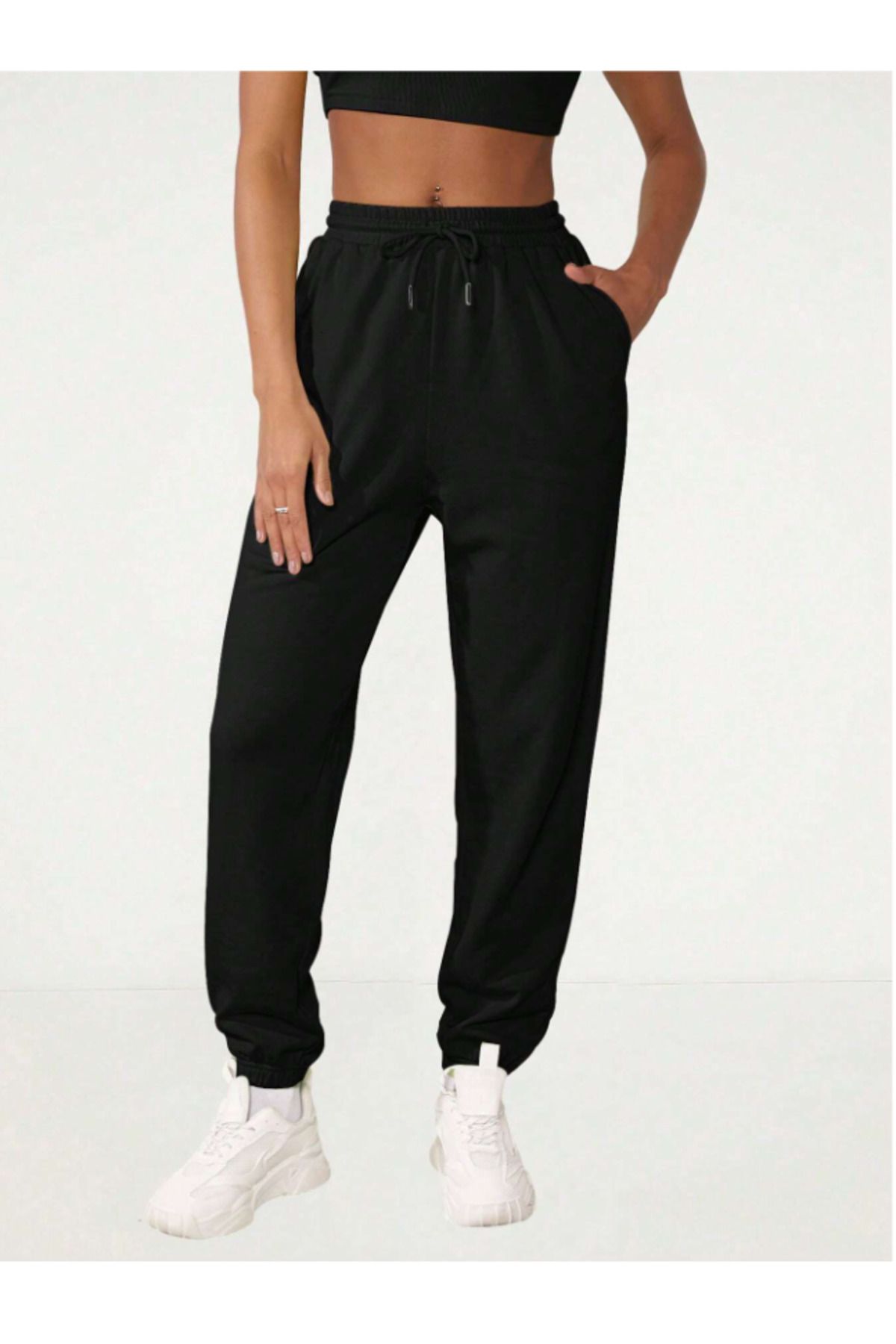 CAONNES-High Waist Relaxfit Jogger Sweatpants - 2 Thread Knitted Fabric Chafing Pants 6