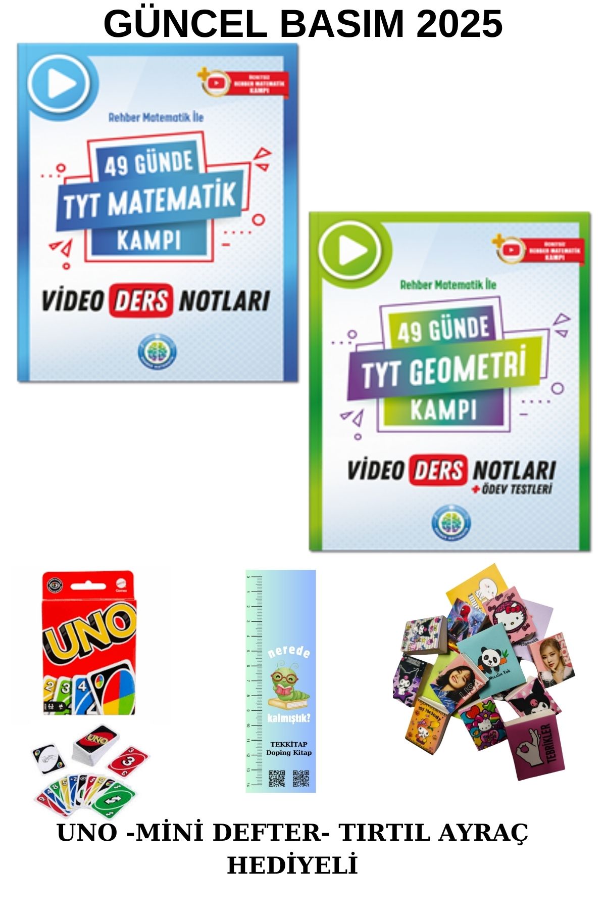 Tonguç Yayınları Rehber Matematik 49 Günde TYT Matematik--GEOMETRİ VİDEO DERS 2 KİTAP (UNO-MİNİ DEFTER-TIRTIL AYRÇ)