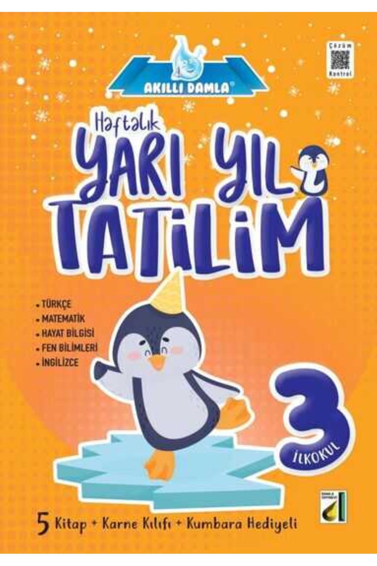 Damla Yayınevi DAMLA 3.Sınıf Yarıyıl Tatil Kitabı - Haftalık Kış Tatili Kitabı (degerkitap)