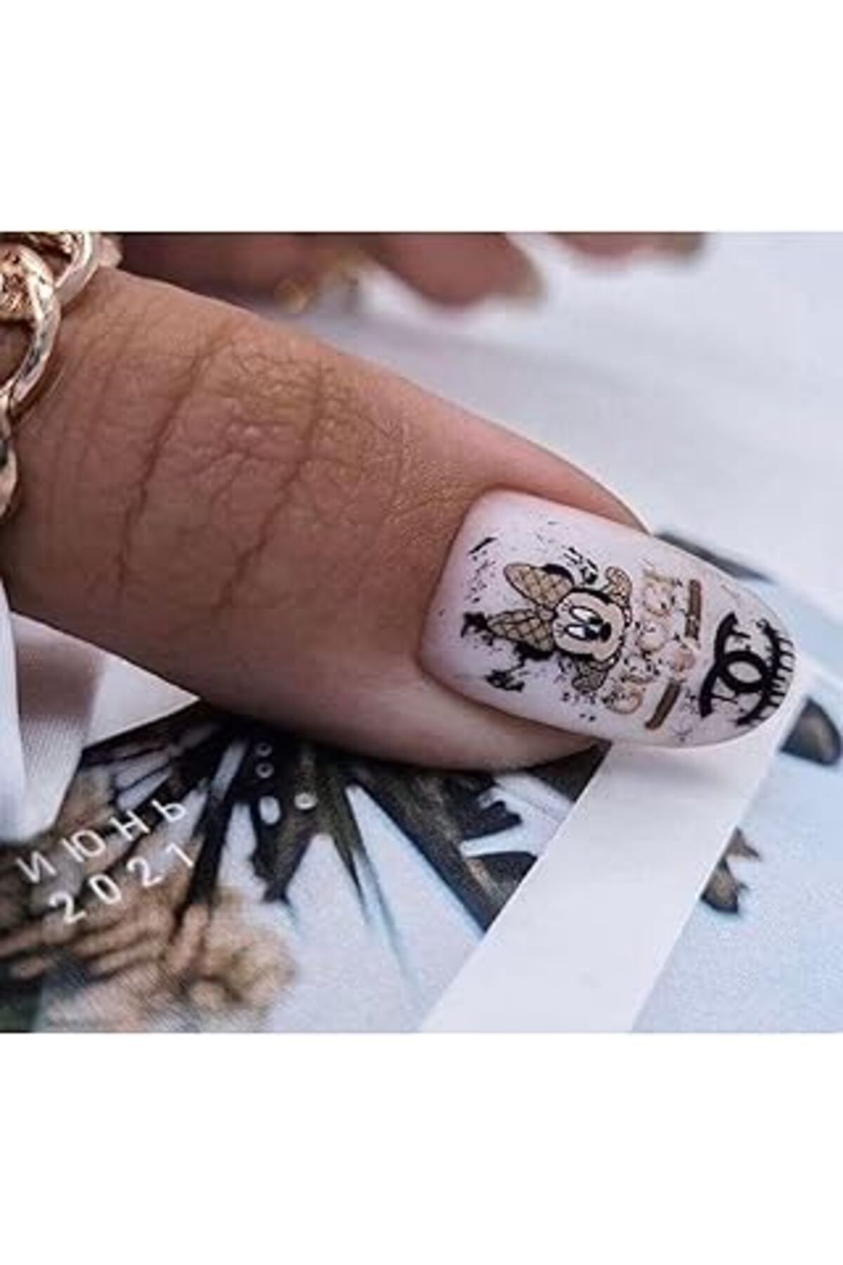 nazeninstoğu Wife Desenli Tırnak Dövmesi Tırnak Tattoo Nail Art Tırnak Sticker Scanm14