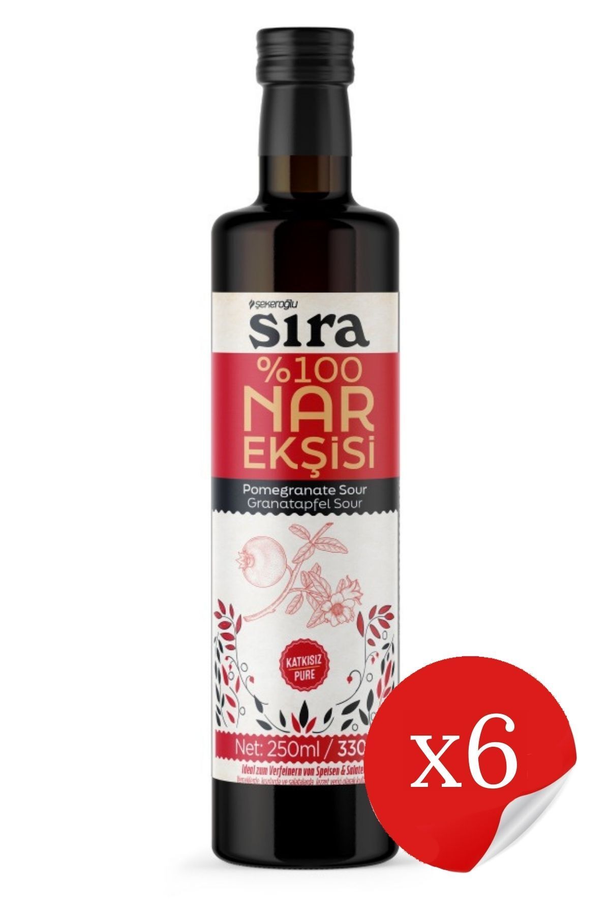 Şekeroğlu Sıra %100 Nar Ekşisi 250 Ml ( 6 Adet )