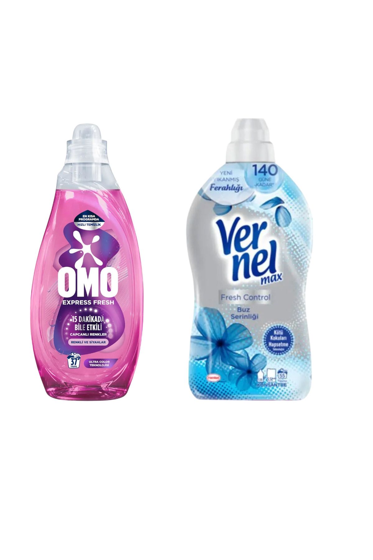 Omo Express Fresh Renkliler ve Siyahlar 1480 ML & Yumuşatıcı Buz Serinliği 1320 ML