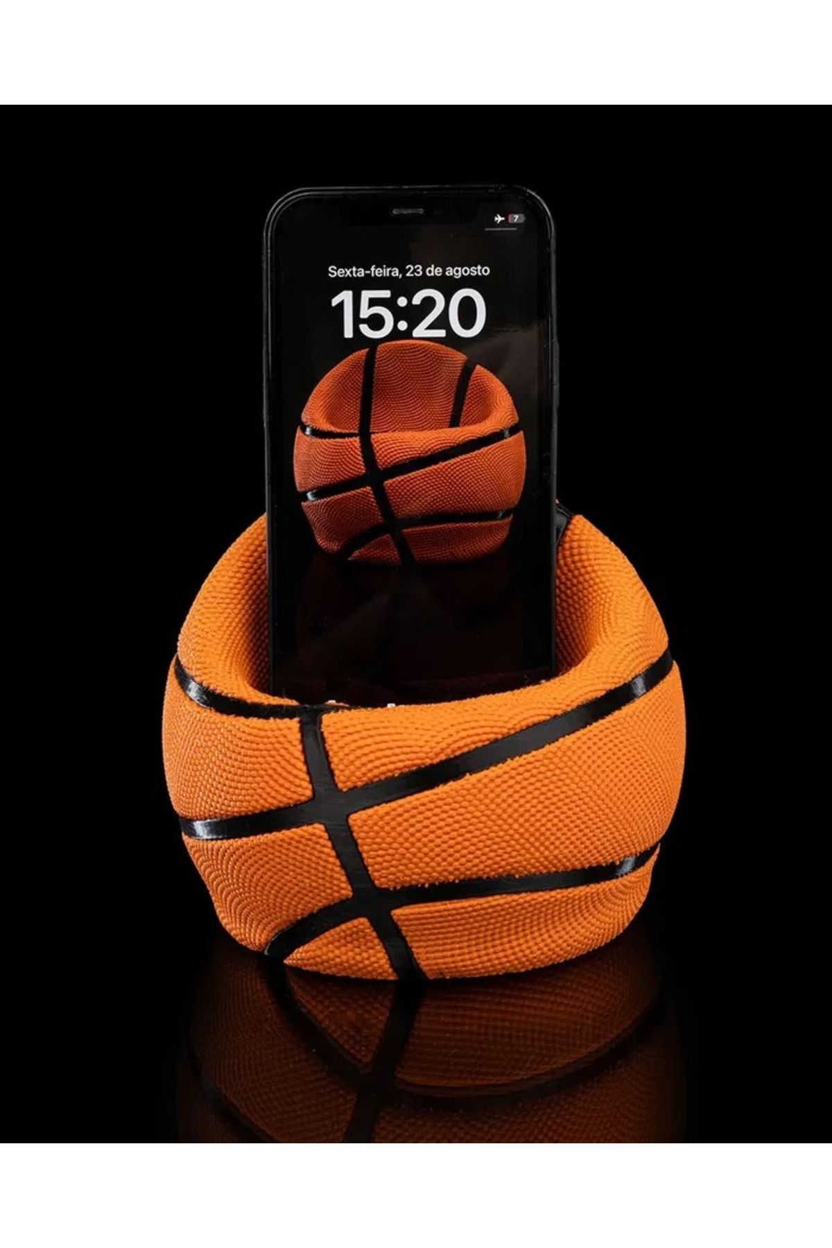 SB 3D BASKI 3d Baskılı Basketbol Topu Şeklinde Cep Telefonu Tutucu