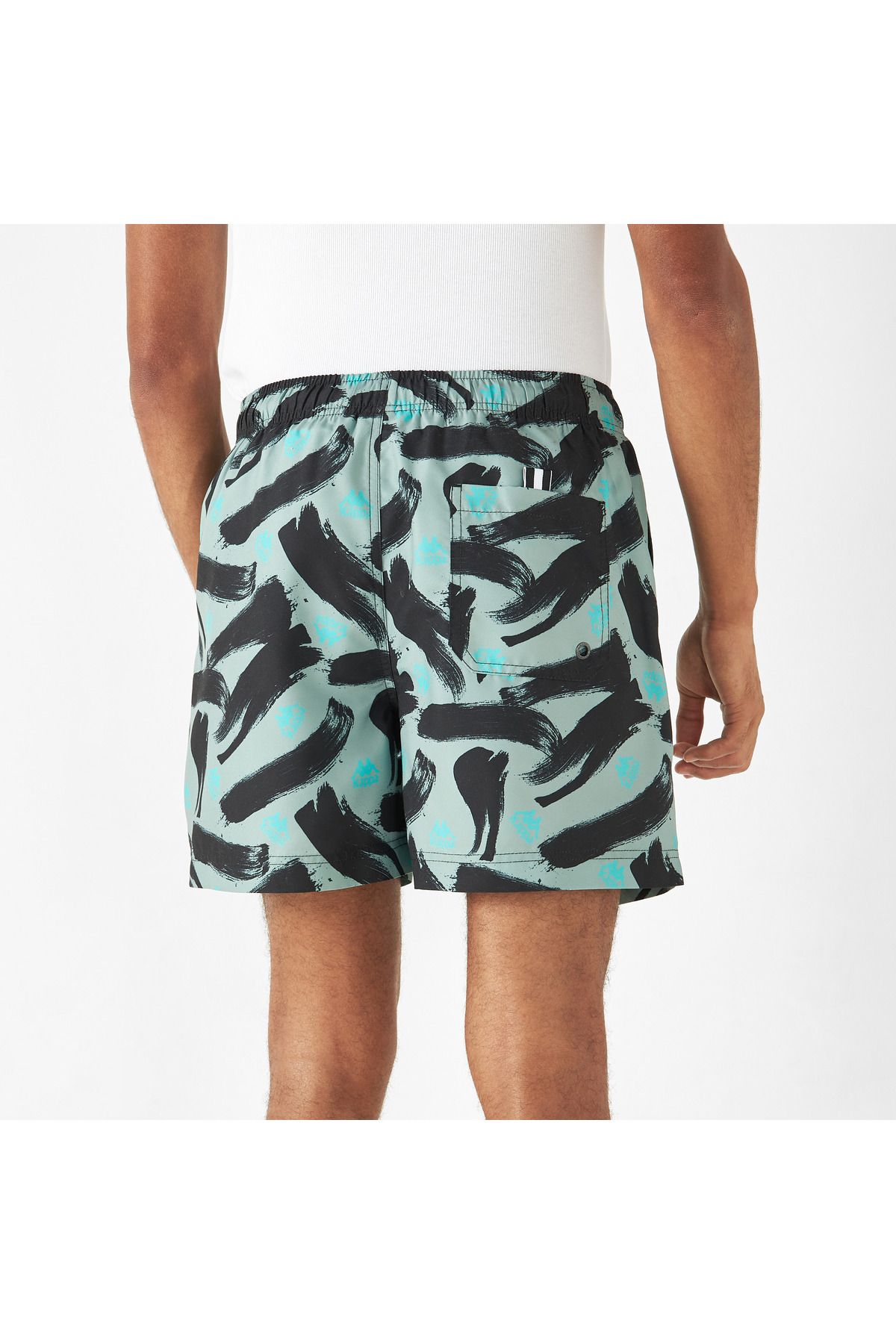 Kappa-All-over Tropical Print Swim Shorts With Pockets And Drawstring Closure 3